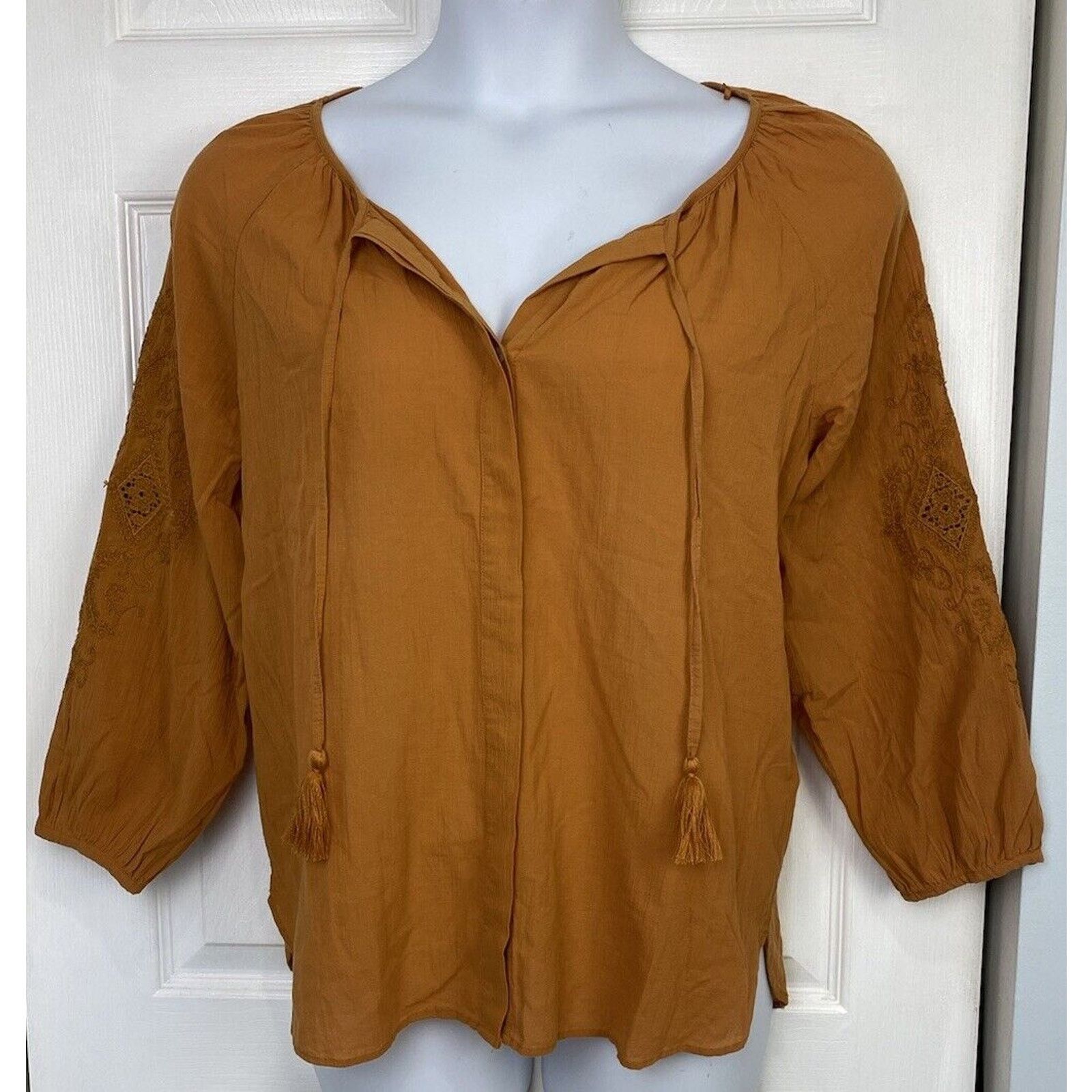 Massimo Dutti NWT Massimo Dutti Orange Rust Button Shirt Blouse Linen Size M / US 6-8 / IT 42-44 - 1 Thumbnail