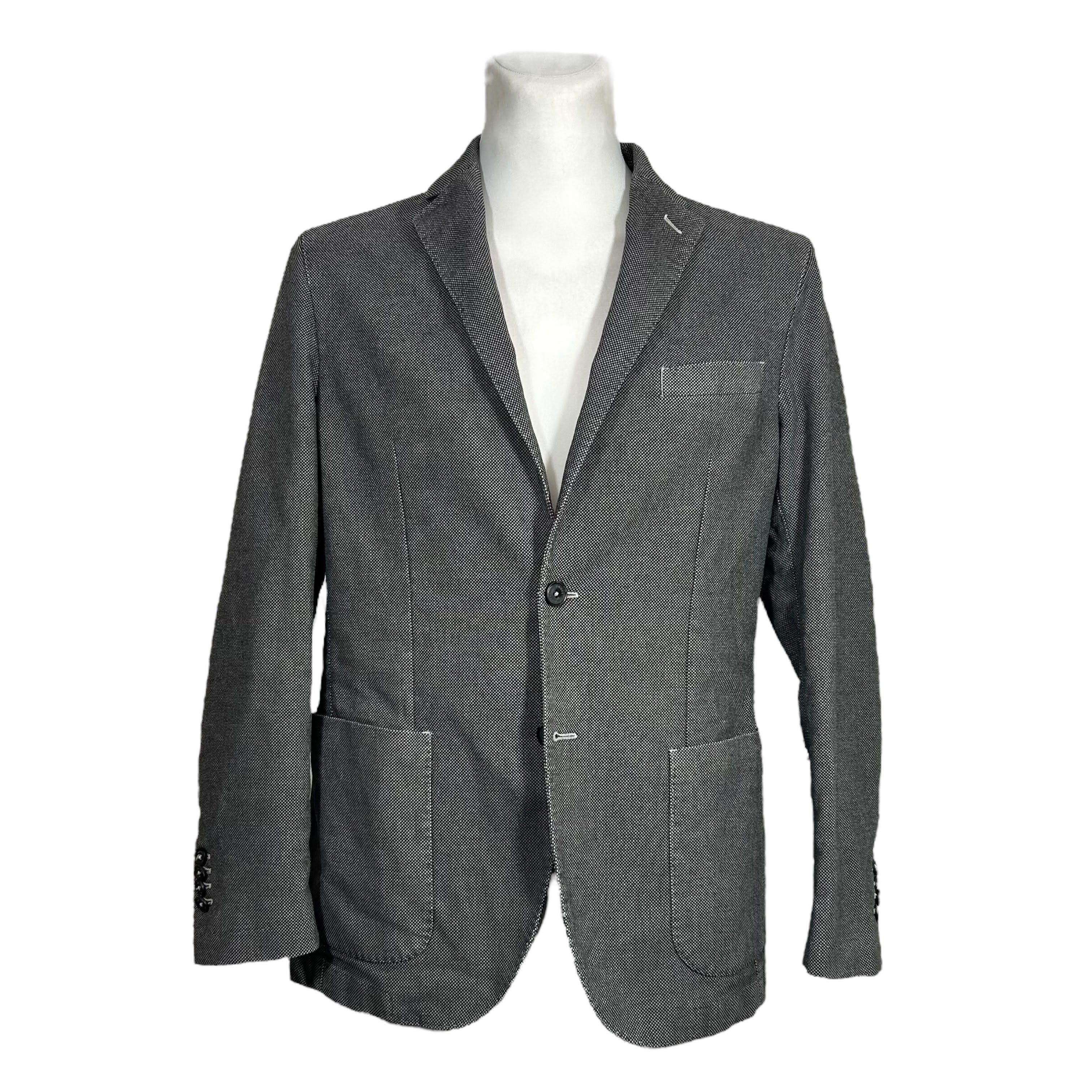 Boggi Boggi Milano Gray Cotton Blend Unlined Blazer Jacket Slim 48 Size 48R - 1 Thumbnail
