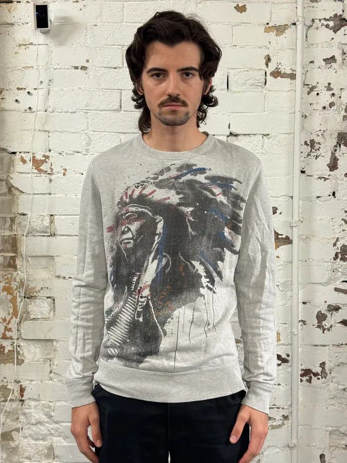 Polo Ralph Lauren 2010s Ralph Lauren Grey Iroquois Portrait Sweater Size US S / EU 44-46 / 1 - 2 Thumbnail