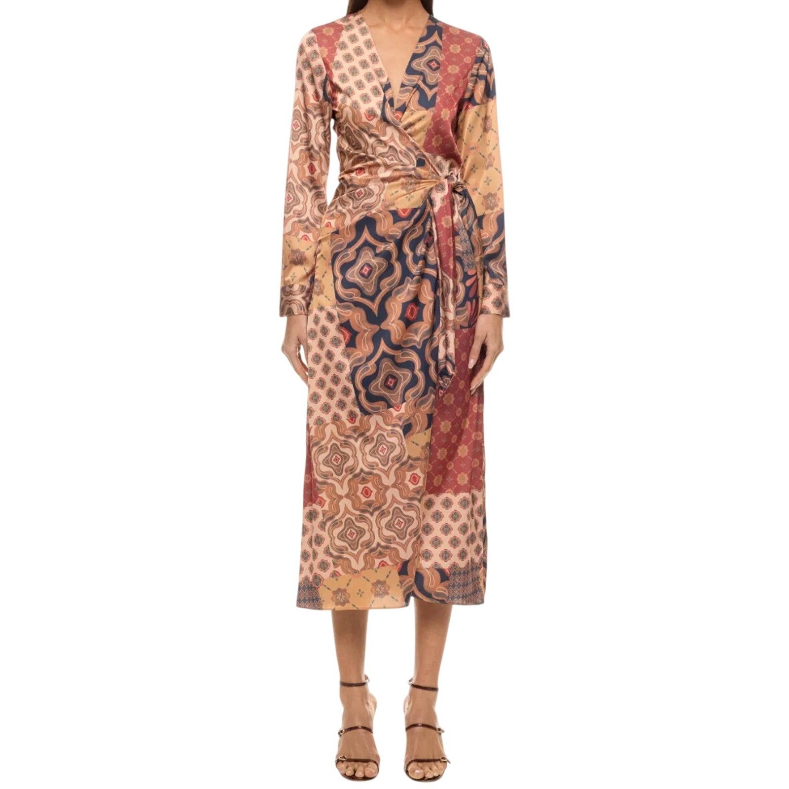 MISA Los Angeles MISA Los Angeles Eliza Patchwork Wrap Dress, Size M Size M / US 6-8 / IT 42-44 - 2 Thumbnail