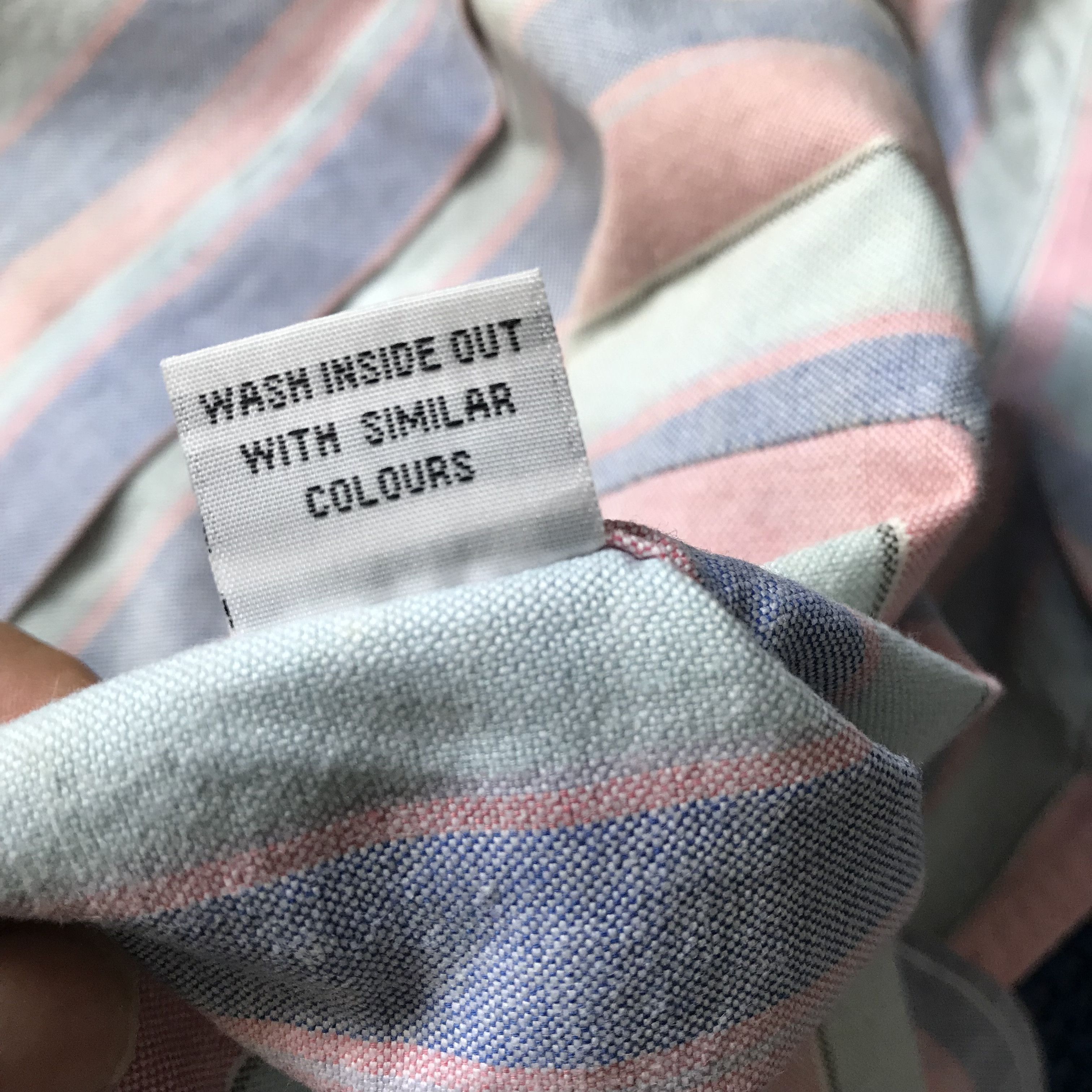 Designer × New England Shirt Company × Vintage Mikkel Rude OXFORD Candy stripes wine with thin navy white Size US M / EU 48-50 / 2 - 8 Thumbnail