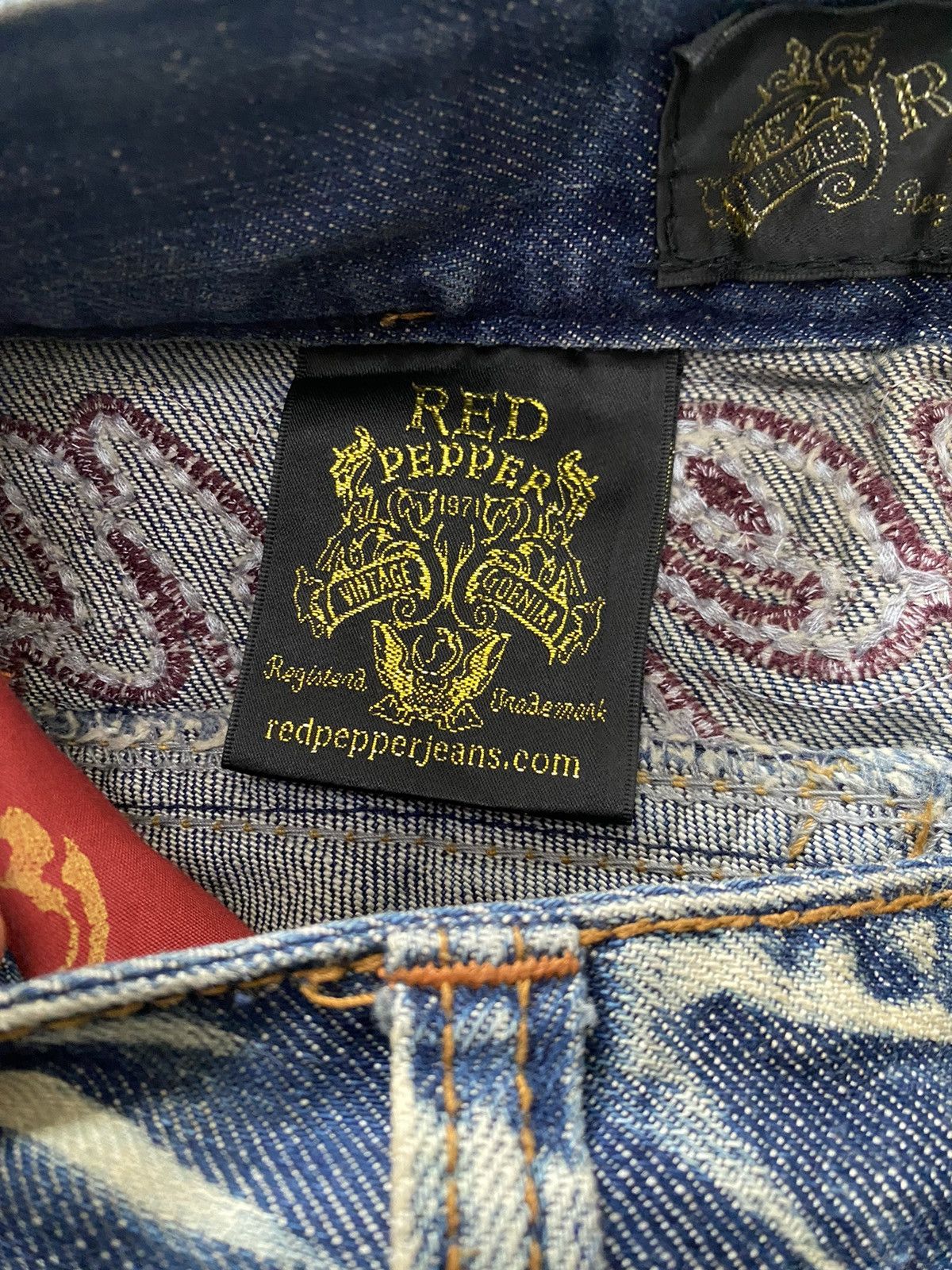 If Six Was Nine × Japanese Brand × Le Grande Bleu (L.G.B.) RED PEPPER SLIM TYPE JAPAN BRAND RIPPED DESIGN RARE STYLE Size US 28 / EU 44 - 8 Thumbnail