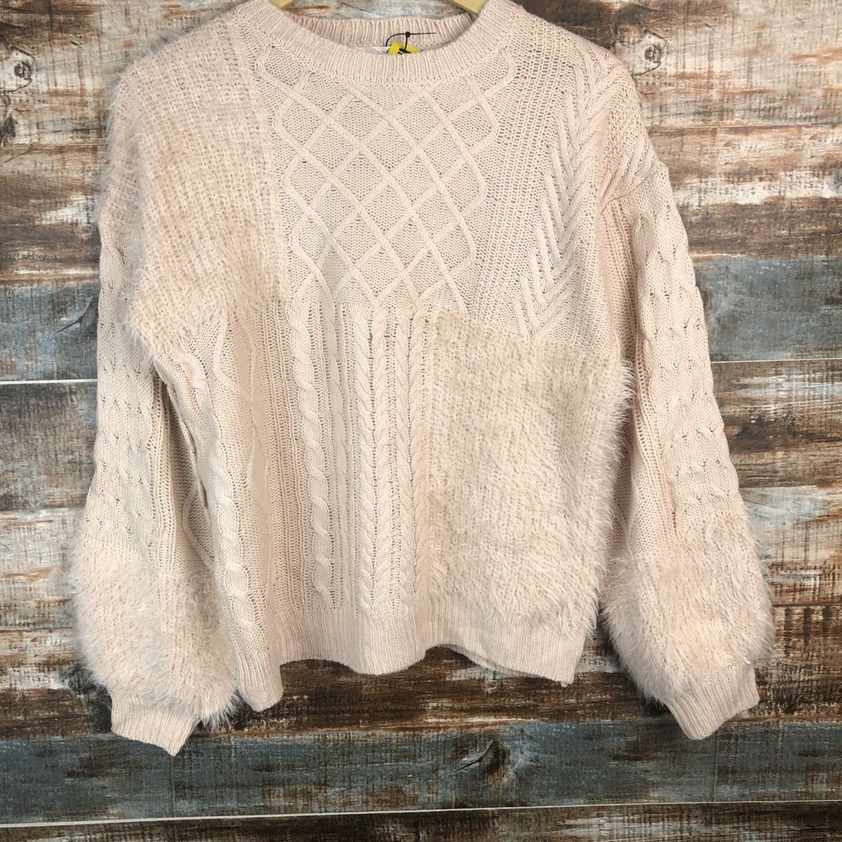 Homespun Knitwear Ehka Shop Pink shaggy fur Knitwear #A1871 Size M / US 6-8 / IT 42-44 - 3 Thumbnail