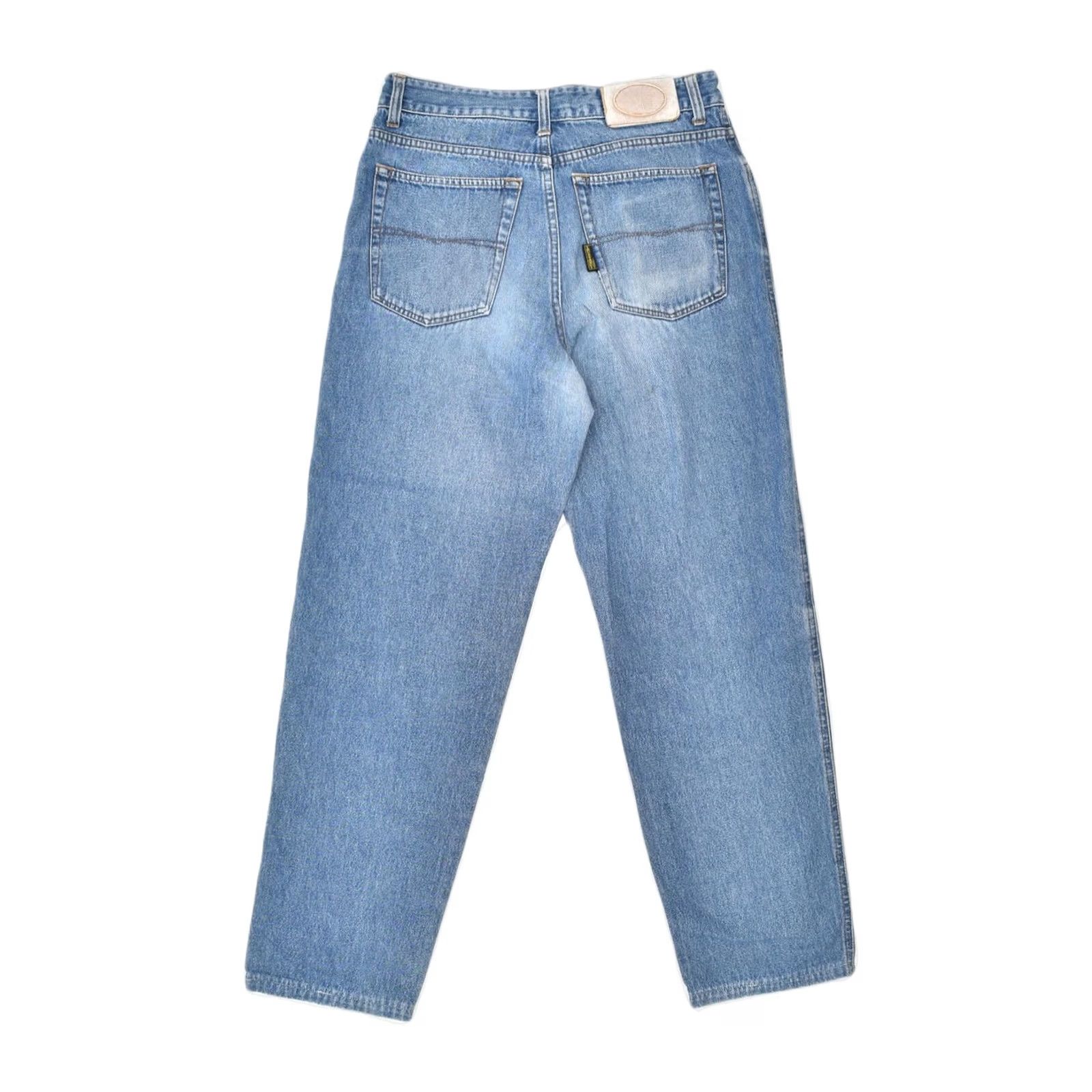 Trussardi TRUSSARDI Womens Tapered Jeans Blue Cotton W32 L29 Designer Workwear Casual Slim Fit Pockets Zip Logo Denim Size 24" / US 00 / IT 34 - 2 Thumbnail