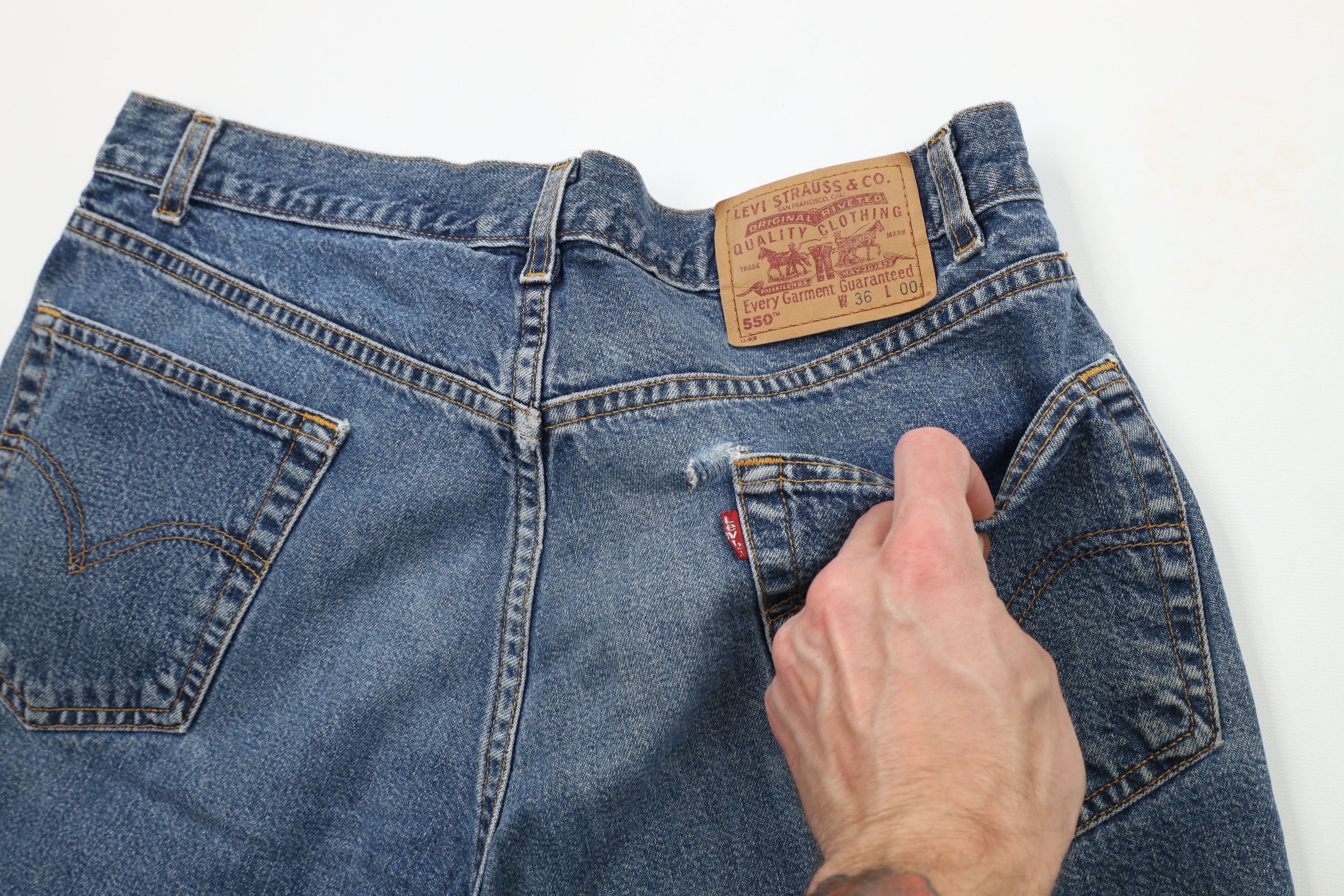 Levi's × Vintage Vintage 90s Levis 550 Fit Denim Jean Shorts Jorts Size US 36 / EU 52 - 12 Thumbnail