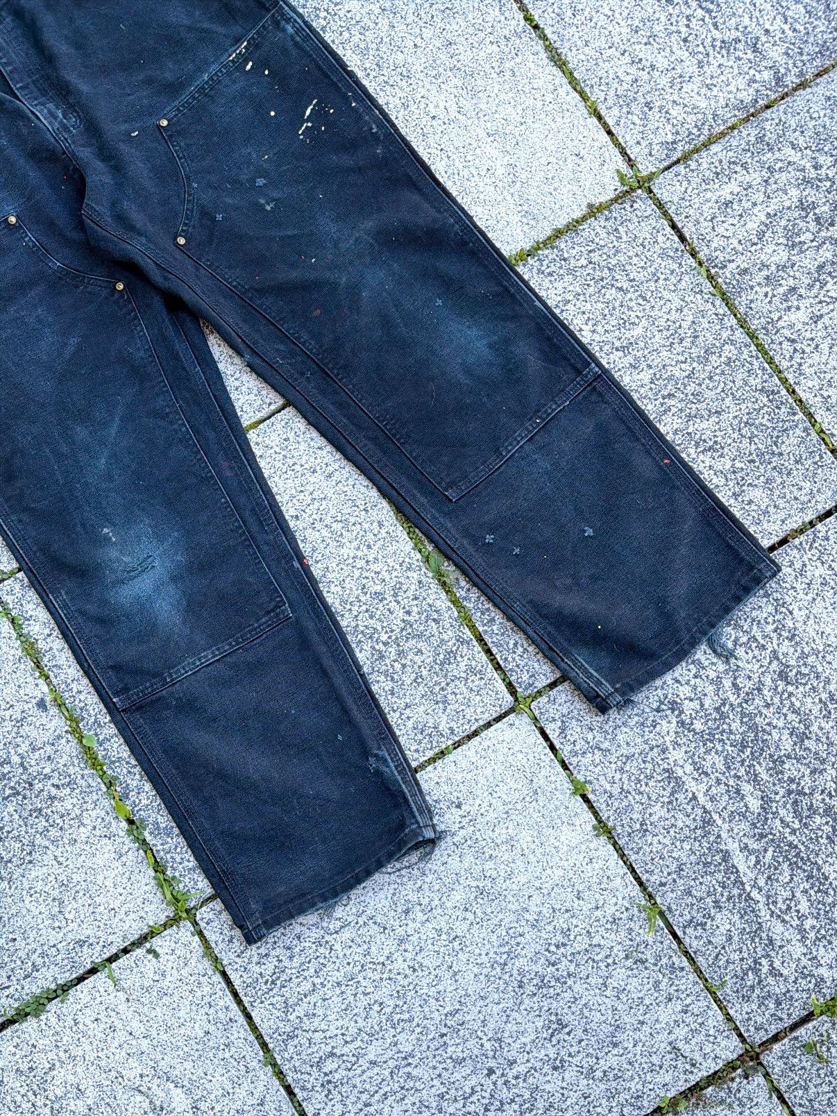 Carhartt Vintage Carhartt Pants Double Knee Distressed Faded Black Size US 35 - 3 Thumbnail