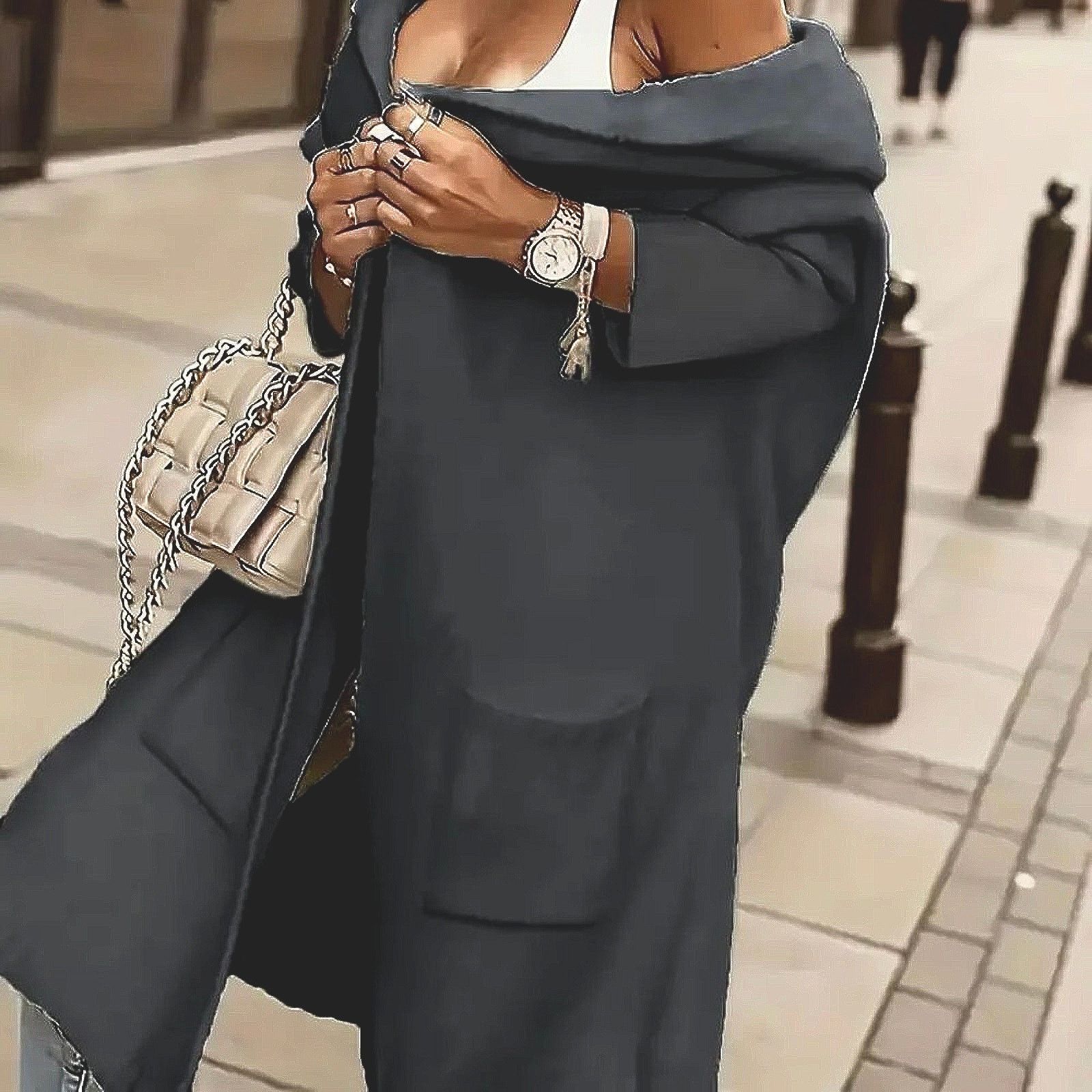 Other "Simply Live" Hooded Knit Cardigan Sweater - Black - size L Size L / US 10 / IT 46 - 6 Thumbnail
