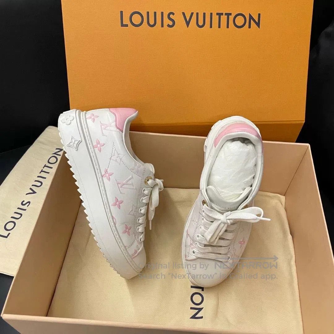 Louis Vuitton LV Logo Pink Gradient White Sneakers. Size US 4 / IT 34 - 2 Thumbnail