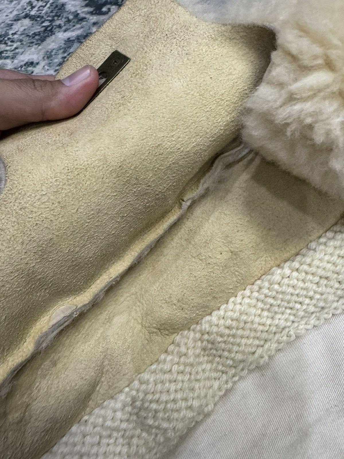 Handmade MONTEROSA CABLEKNIT SHEEPSKIN HANDMADE BIRKIN STYLE HANDBAG Size ONE SIZE - 15 Thumbnail