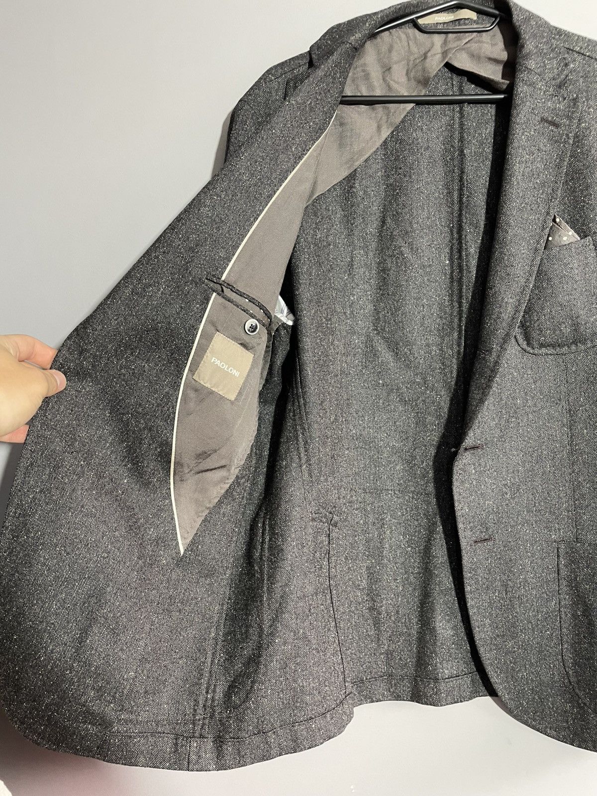 Paoloni Luxury Paoloni Brown wool&silk blazer size 50 Size 50R - 13 Thumbnail