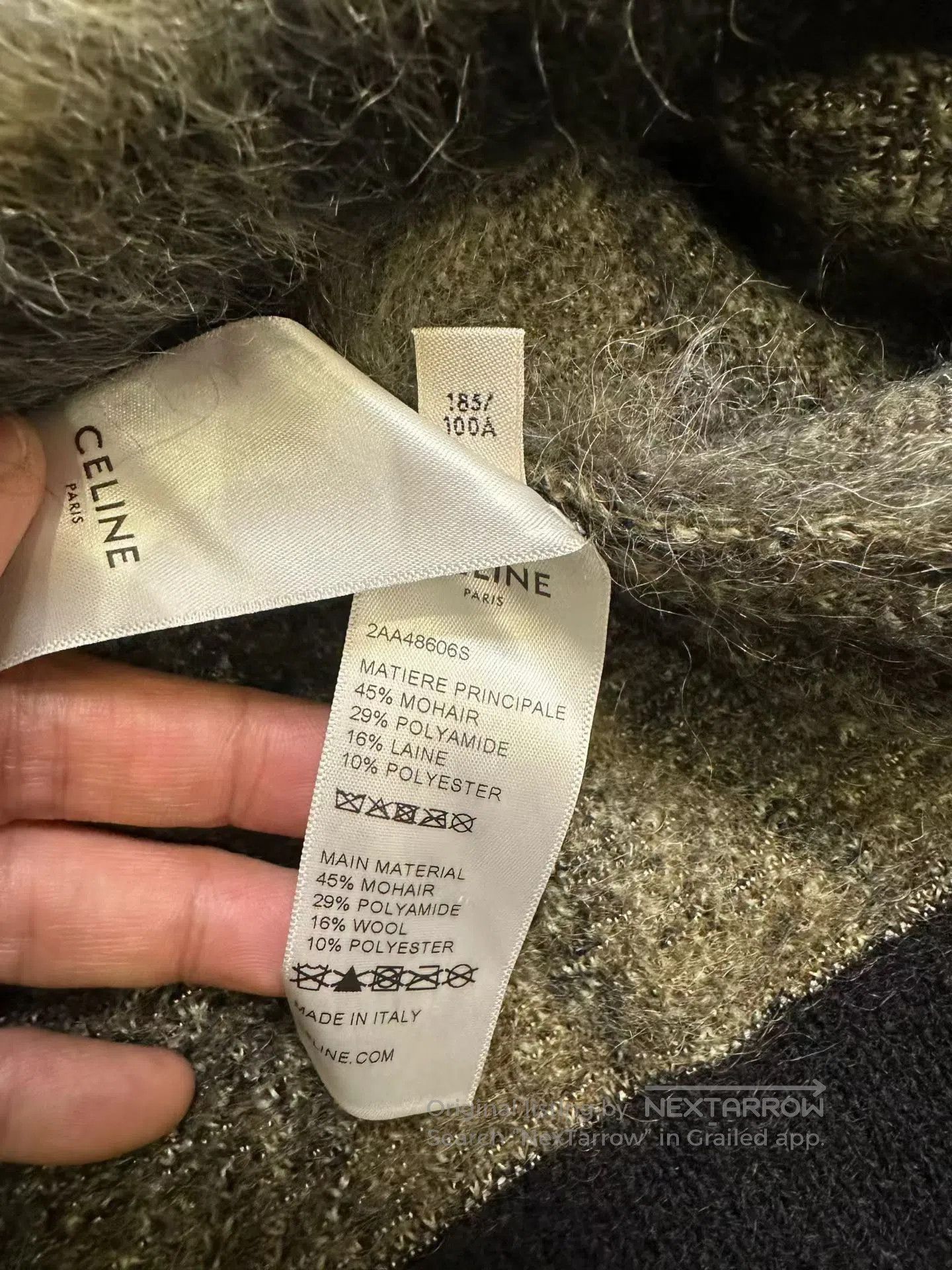 Hedi Slimane Celine FW22 Sequin Mohair Long Cardigan. Size XXL / US 16-18 / IT 52-54 - 4 Thumbnail