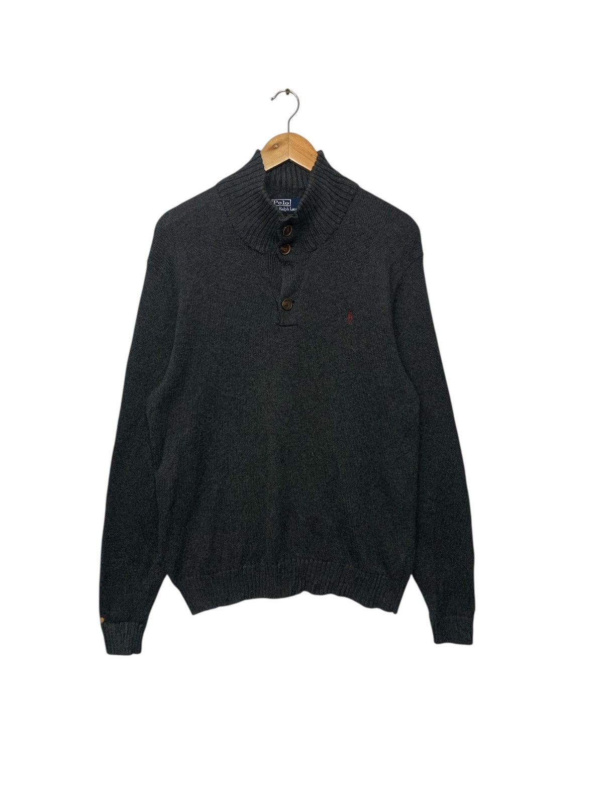 Polo Ralph Lauren 90's Polo Ralph Lauren Small Logo Half Button Knitwear Size US L / EU 52-54 / 3 - 1 Thumbnail