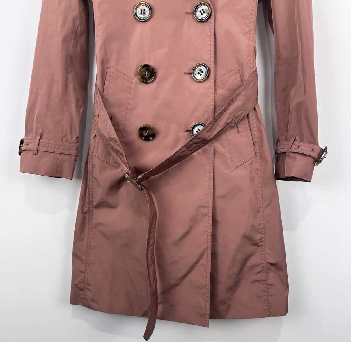 Burberry Burberry Nude Pink Mid-Length Trench Coat J42 Size XS / US 0-2 / IT 36-38 - 3 Thumbnail