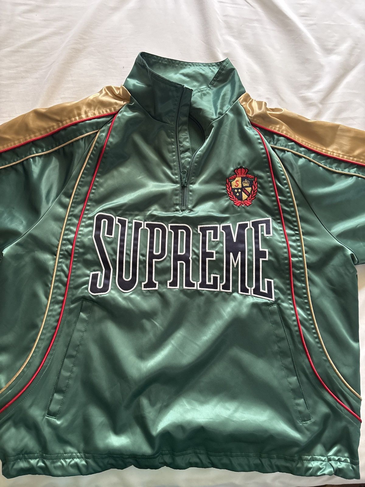 Supreme Supreme Satin Piping Pullover "Green" Jacket Size US S / EU 44-46 / 1 - 1 Thumbnail