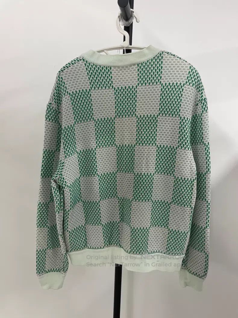 Louis Vuitton Louis Vuitton Green checkerboard full logo knit sweatshirt Size US S / EU 44-46 / 1 - 2 Thumbnail