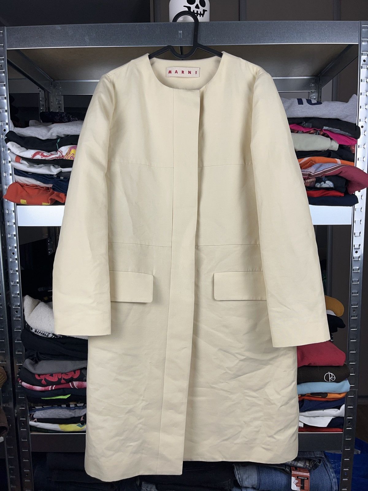 image of Beige Marni Commessa Coat Luxury Italian Designers, Women's (Size Small)