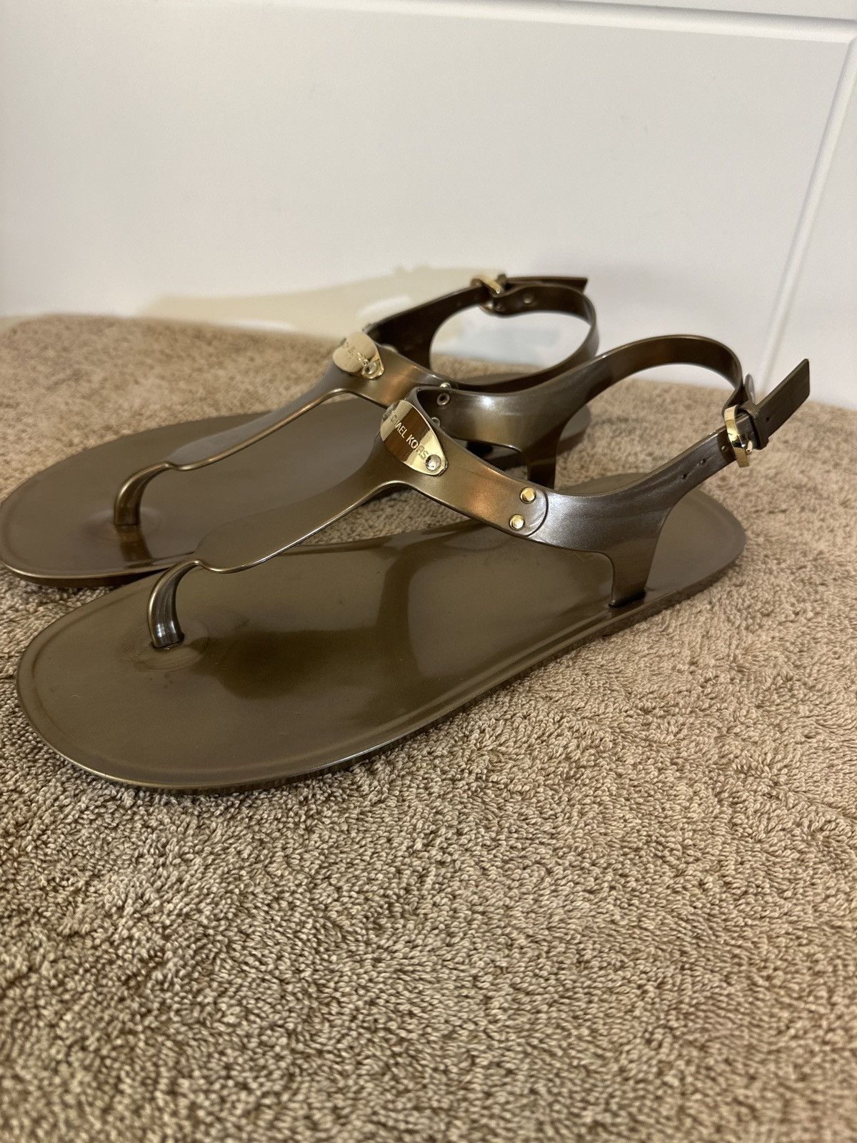 Michael Kors MICHAEL Michael Kors MK Bronze Plate Jelly Sandals Size US 9 / IT 39 - 2 Thumbnail