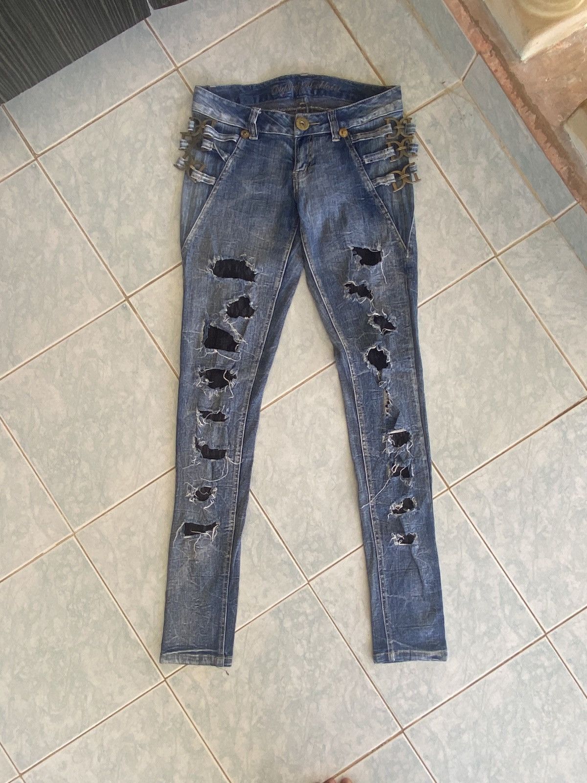 If Six Was Nine Dig Deef Distressed Punk Pants - look like hysteric glamour Size 31" - 2 Thumbnail