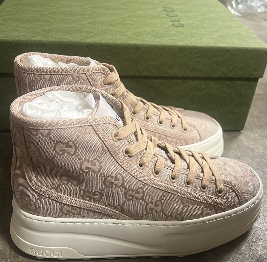 Gucci Gucci GG High Top Sneaker Rose Size US 7.5 / IT 37.5 - 3 Thumbnail