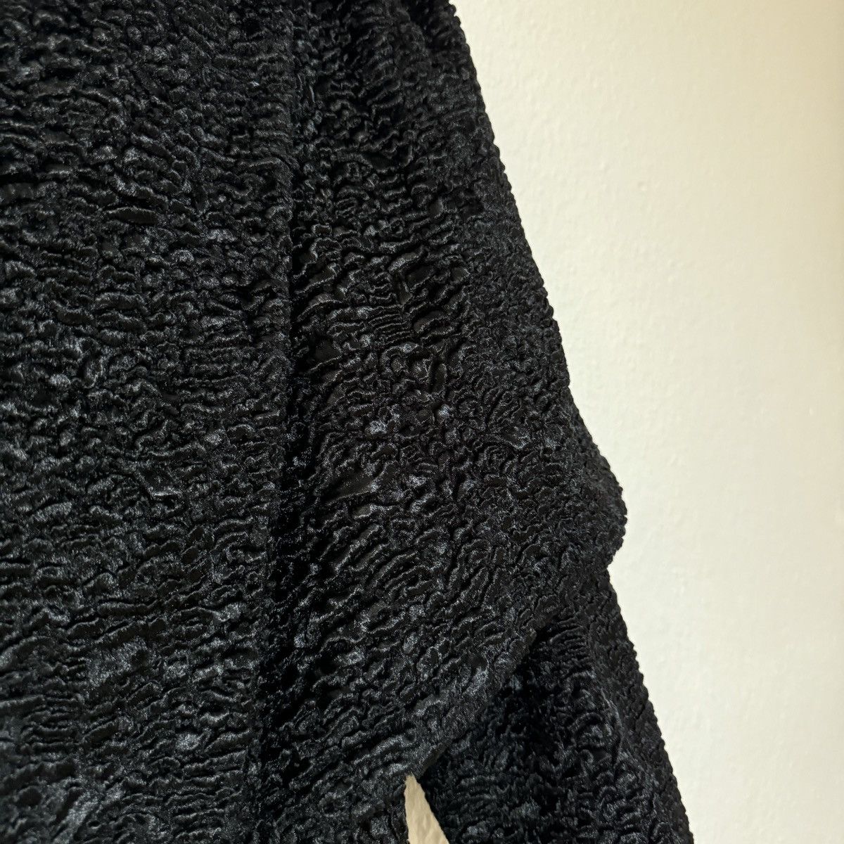 Ann Demeulemeester × Designer 2000s ANN DEMEULEMEESTER BLACK LAMB SHEARLING BELTED COAT Size M / US 6-8 / IT 42-44 - 6 Thumbnail
