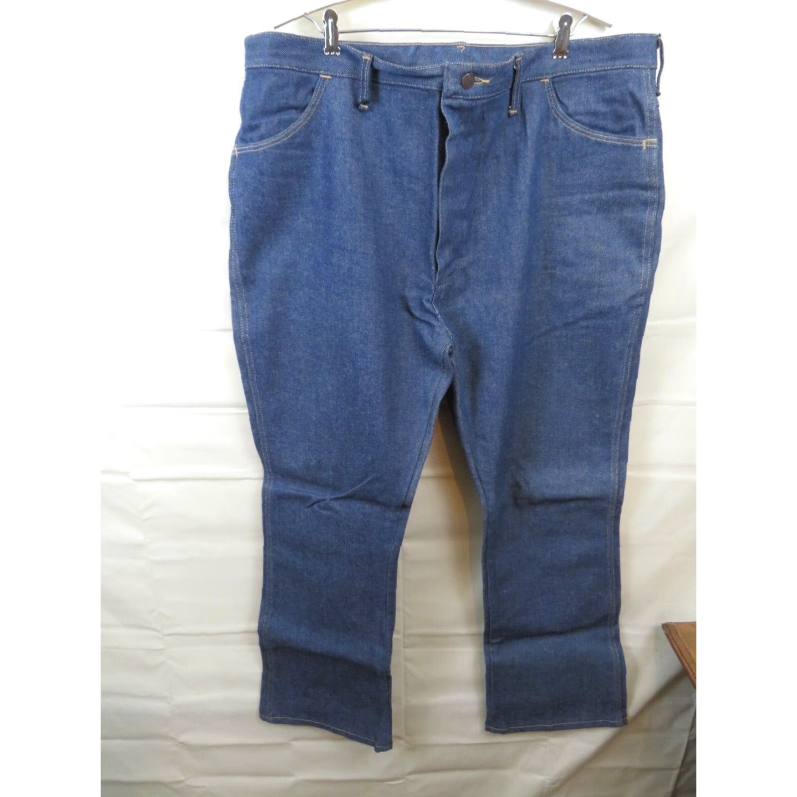 Vintage NOS Rustlers 1970s Jeans 42X30 Regular Men Blue Classic Fit Tapered NWOT USA Boys? Size US 42 / EU 58 - 4 Thumbnail