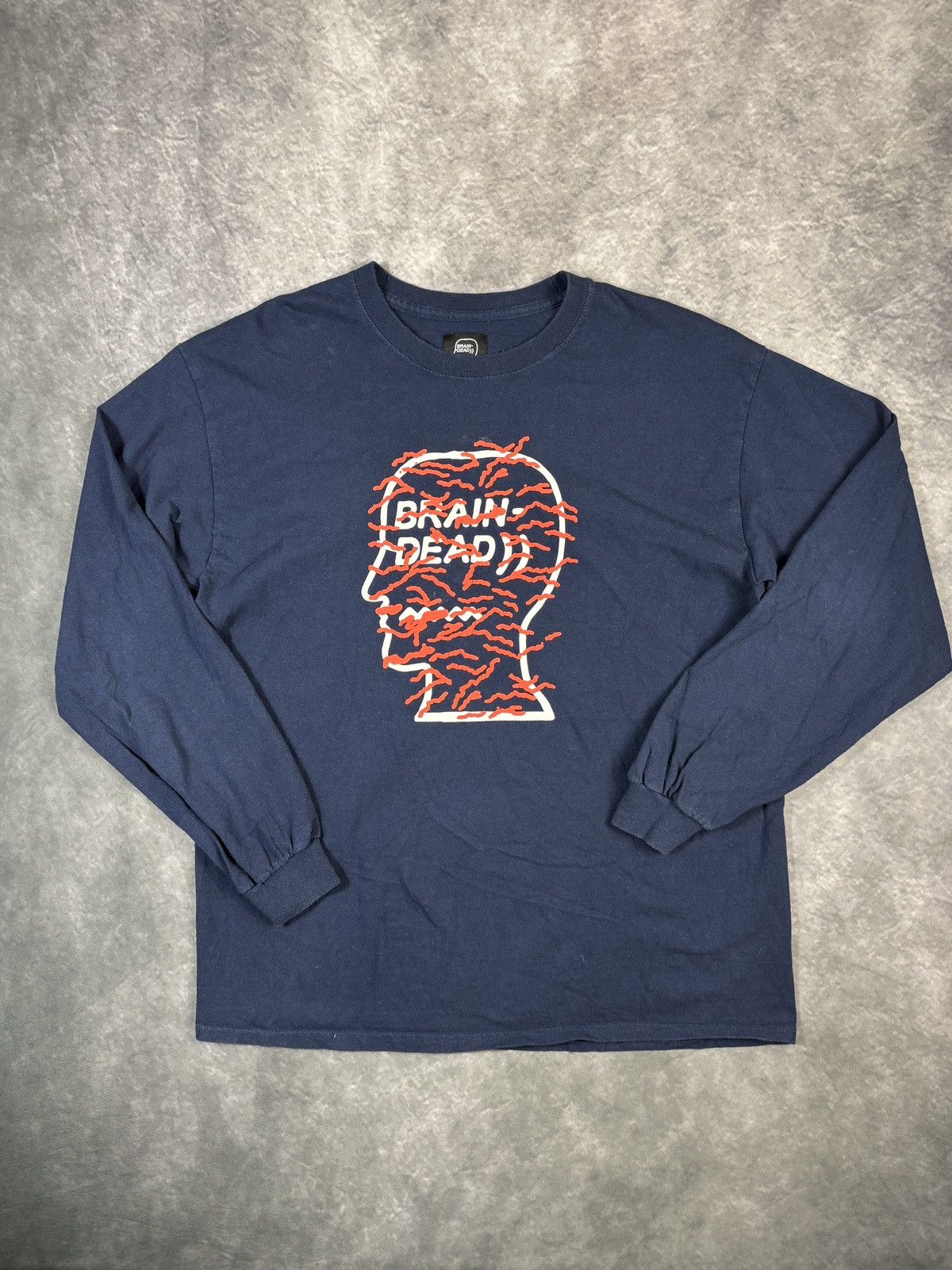 Brain Dead Brain Dead Longsleeve Shirt Long Sleeve Graphic Tee Navy Blu Size US M / EU 48-50 / 2 - 2 Thumbnail
