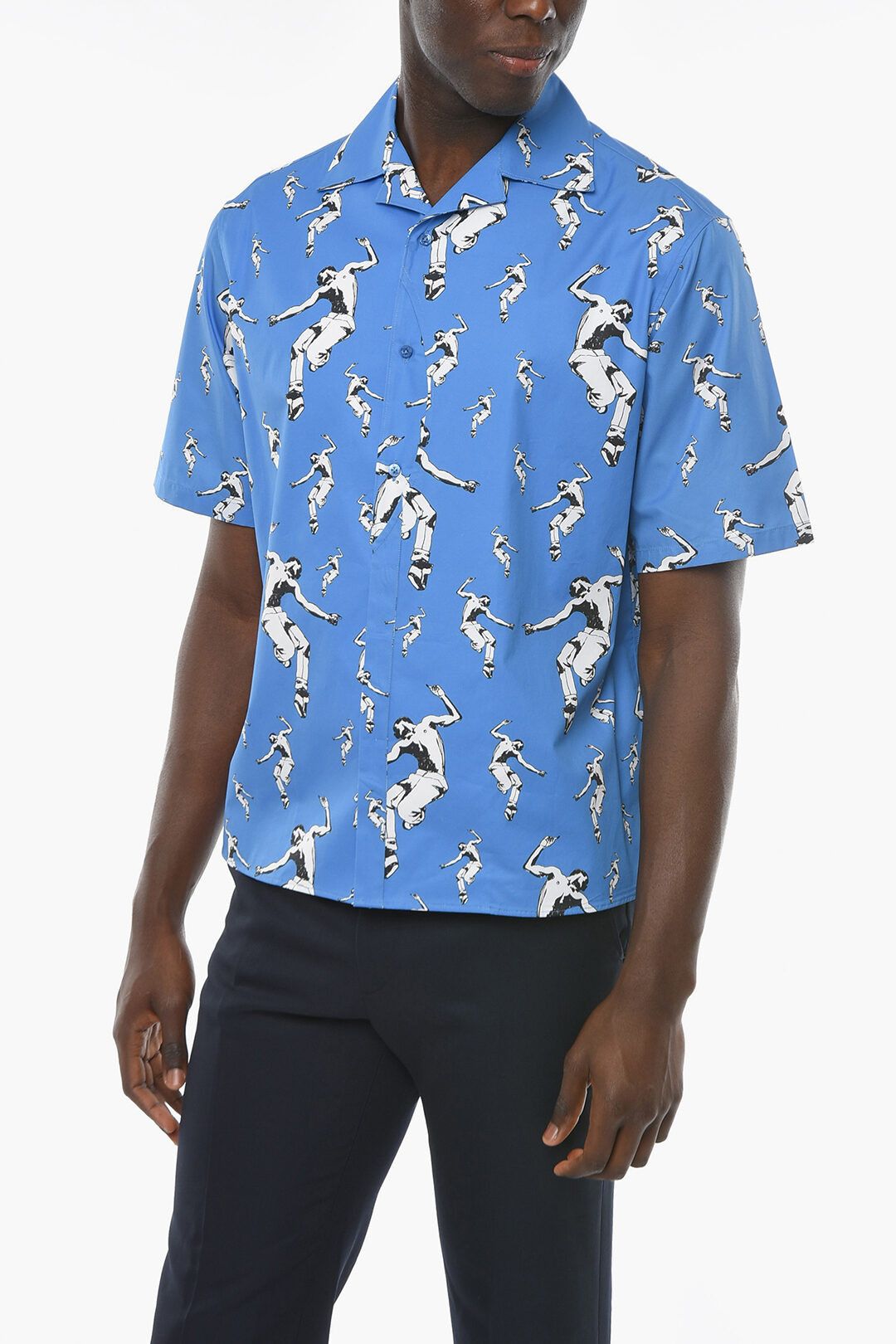 image of Neil Barrett Og1Mm1223 Shirt In Blue, Men's (Size Small)