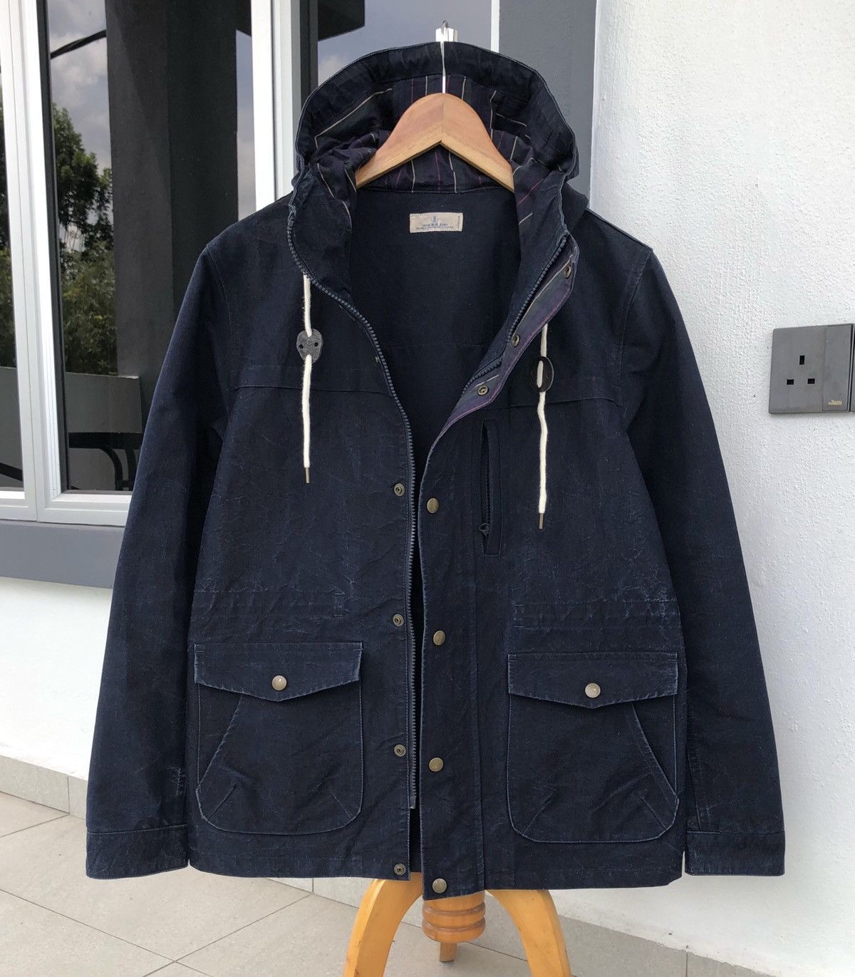 Blue Blue Japan Japan Blue Jeans Indigo Blue Anorak Hooded Parka Jacket Size US M / EU 48-50 / 2 - 2 Thumbnail