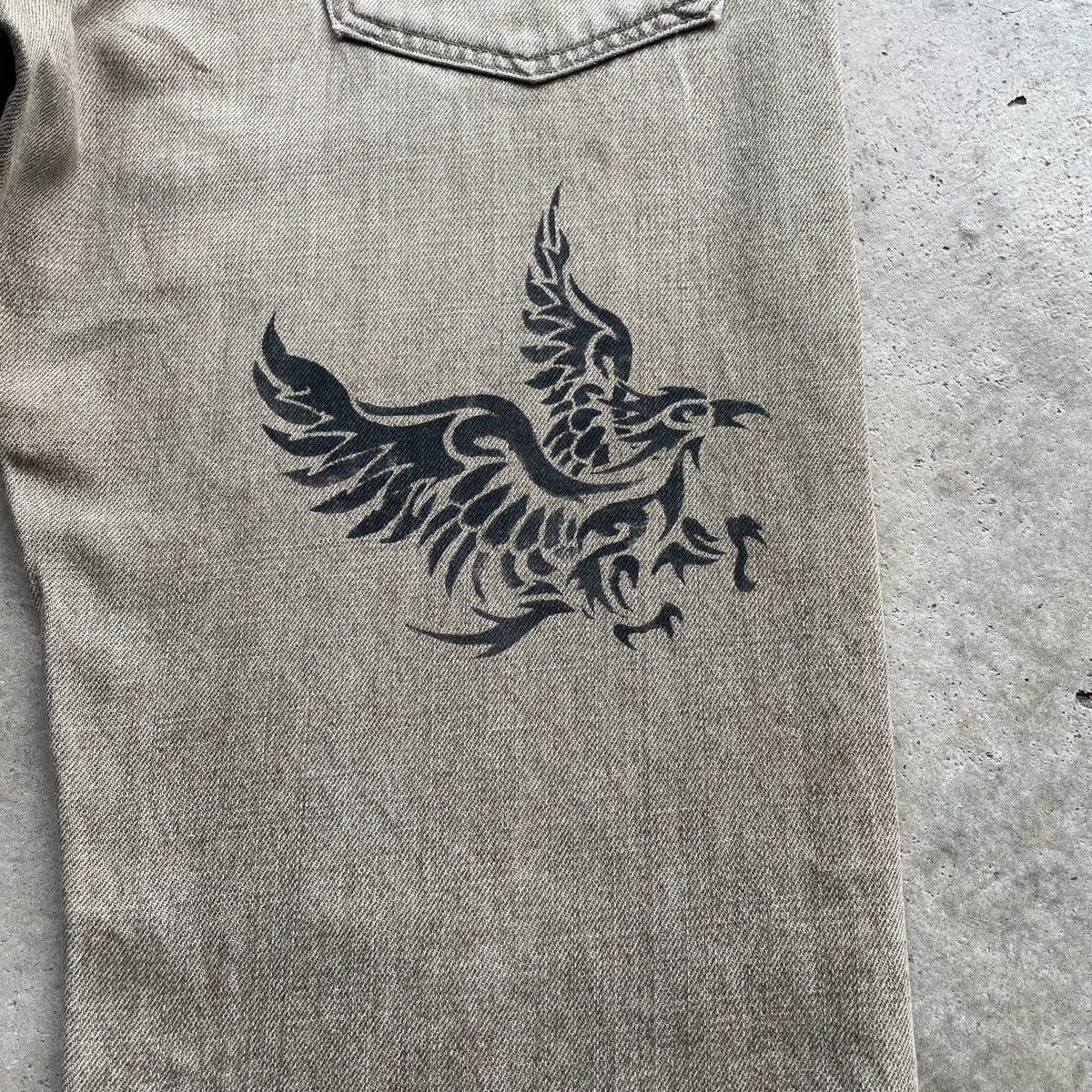 Japanese Brand Vintage Japan Distressed Eagle Logo Faded Jeans Denim Pants Size US 32 / EU 48 - 11 Thumbnail