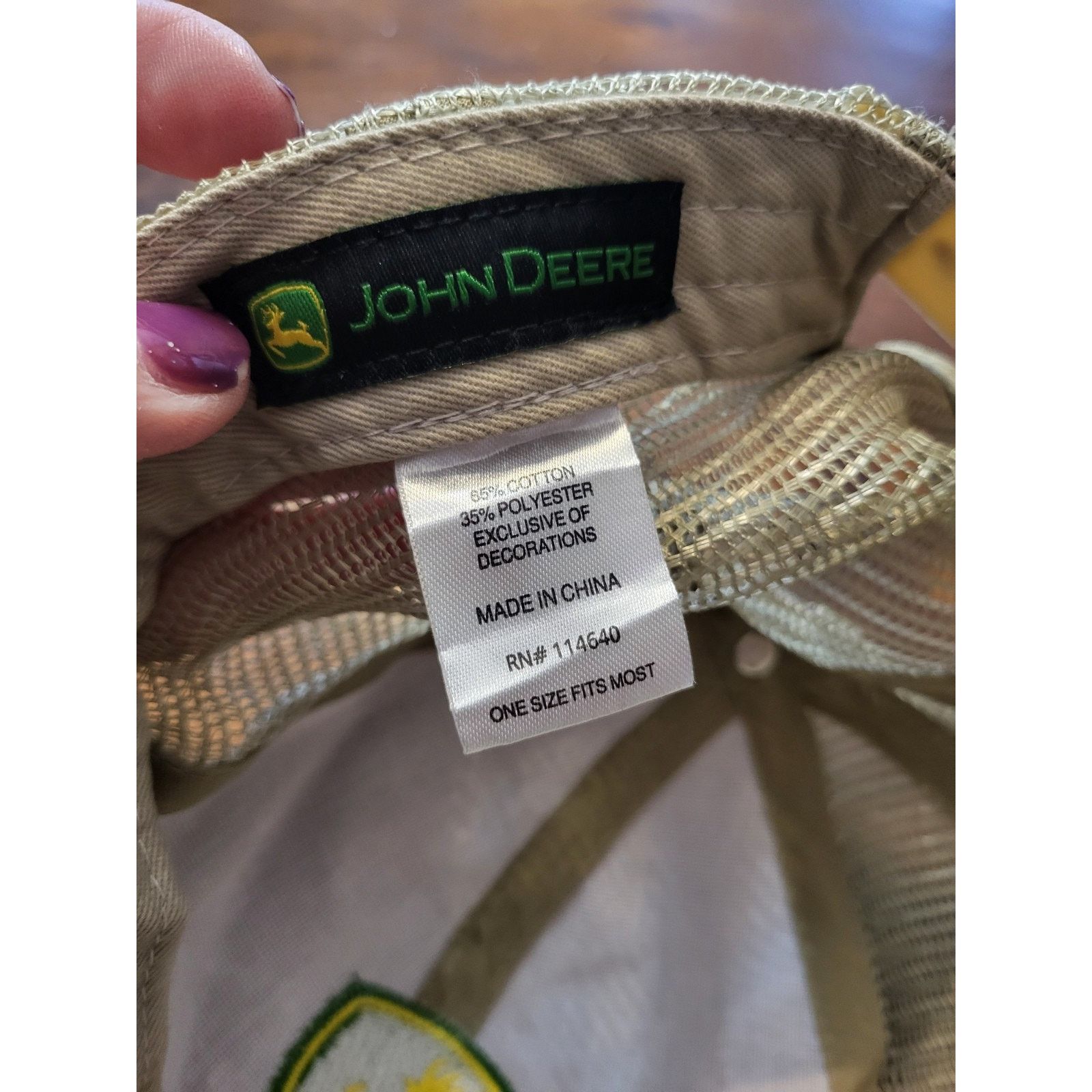 John Deere John Deere Trucker Snap Back Hat Color Is Tan Size ONE SIZE - 3 Thumbnail