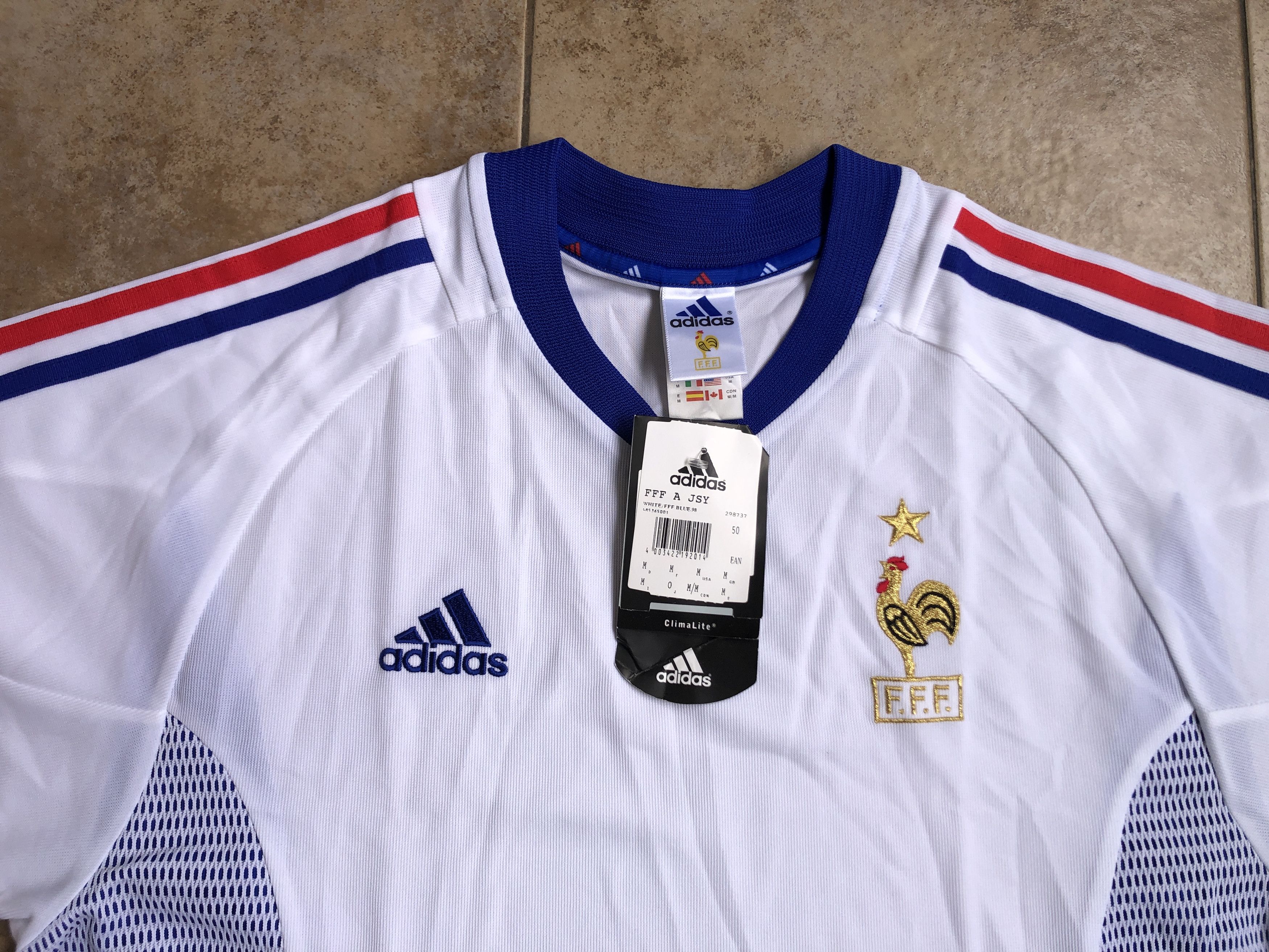Adidas France Away Football Shirt 2002-2004 Size M BNWT Size US M / EU 48-50 / 2 - 3 Thumbnail