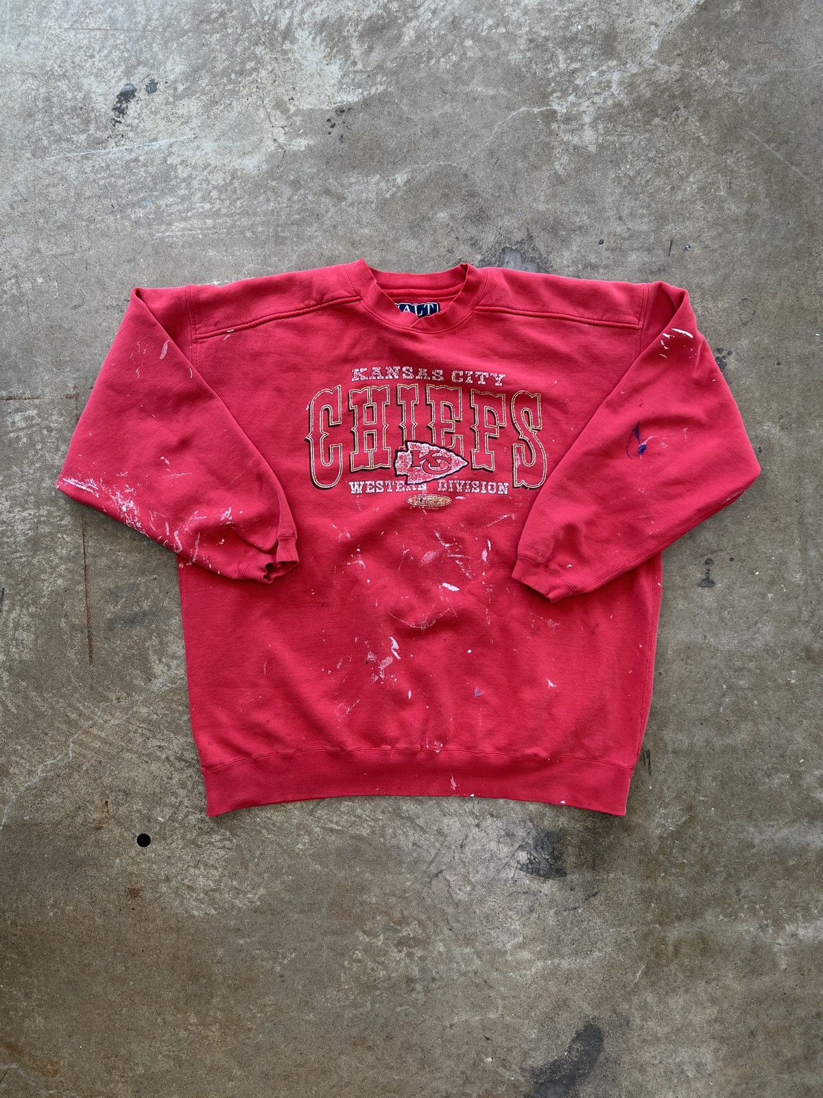 NFL Vintage 90s Kansas City Chiefs Western Division Crewneck XL Size US XL / EU 56 / 4 - 2 Thumbnail