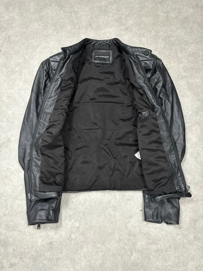 Emporio Armani AW2018 Emporio Armani Black Padded Biker Leather Jacket Size US M / EU 48-50 / 2 - 9 Thumbnail