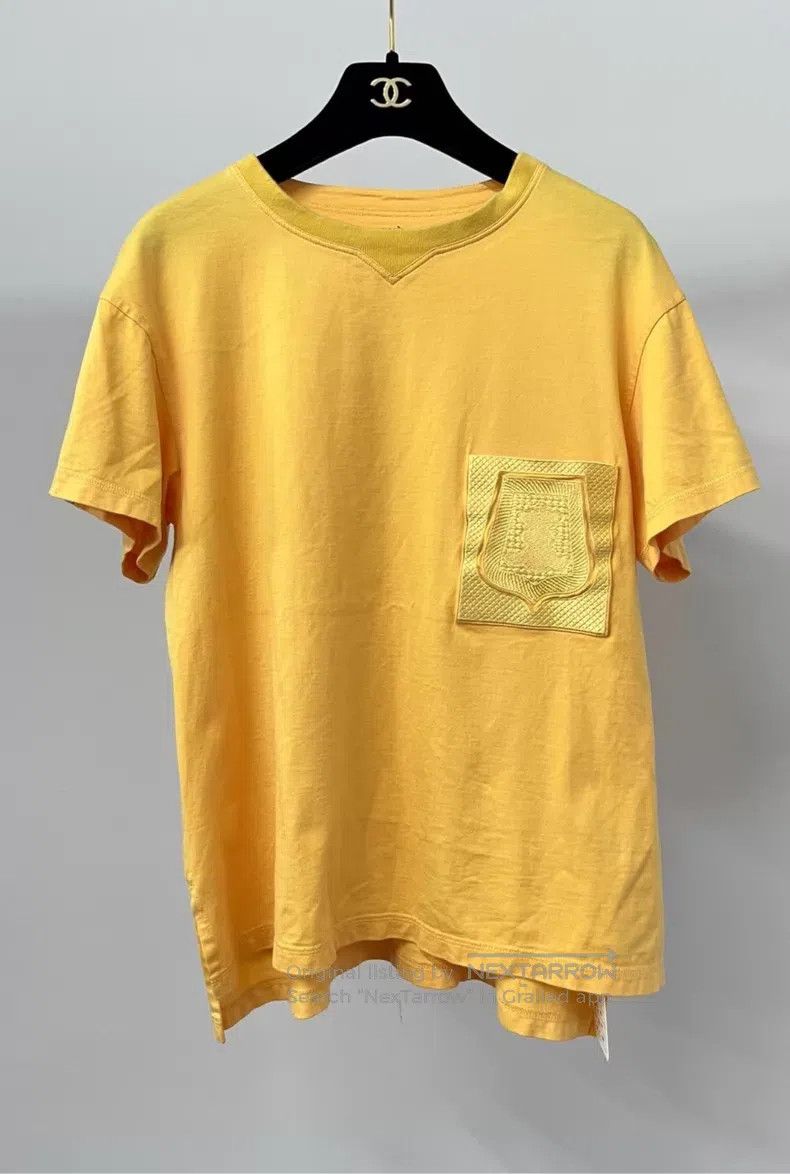 Hermes Hermes Yellow Embroidered Pocket T-Shirt Top Size XS / US 0-2 / IT 36-38 - 1 Thumbnail