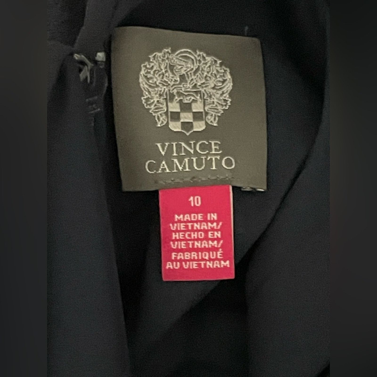 Vince Camuto Vince Camuto Chiffon Bow Neck A-Line Navy Dress Size 10 Size ONE SIZE - 4 Thumbnail