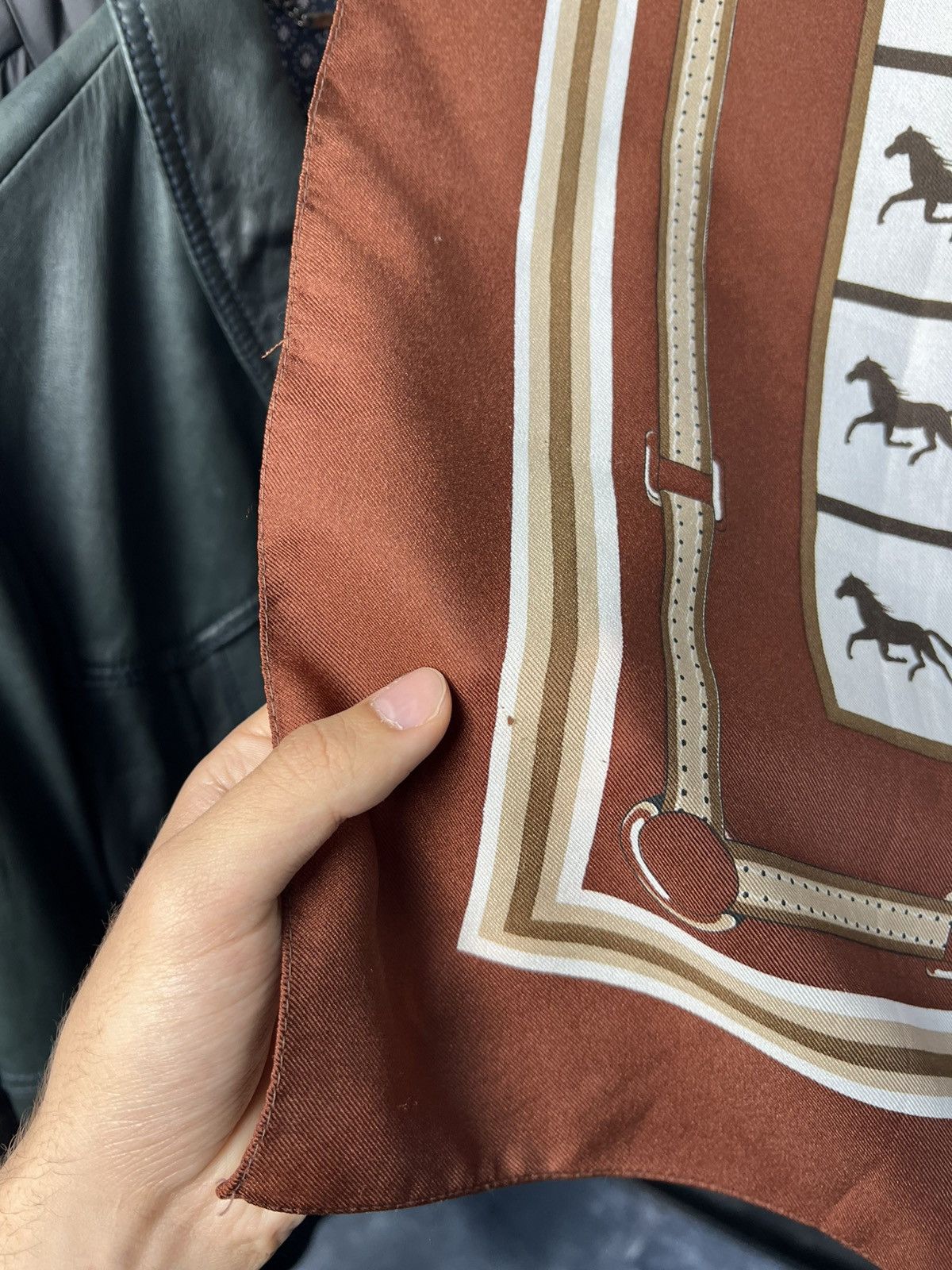 Vintage Vintage Italian Silk Scarf Horse Equestrian Print 76cm Size ONE SIZE - 6 Thumbnail
