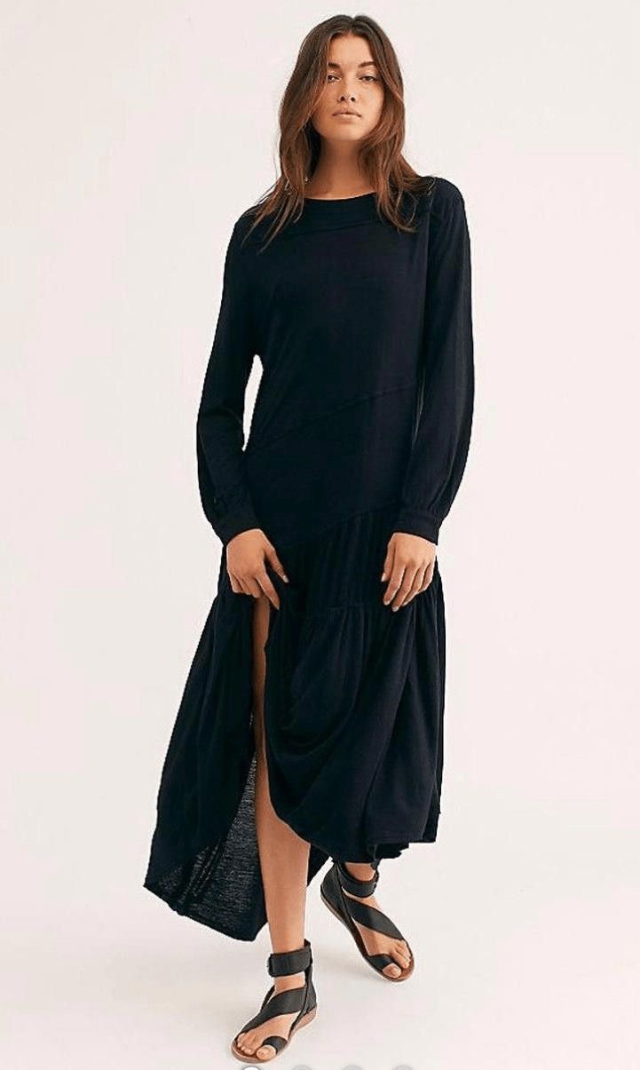 Designer Free People FP Beach Women's Size XS Black Maxi Dress Size XS / US 0-2 / IT 36-38 - 1 Thumbnail