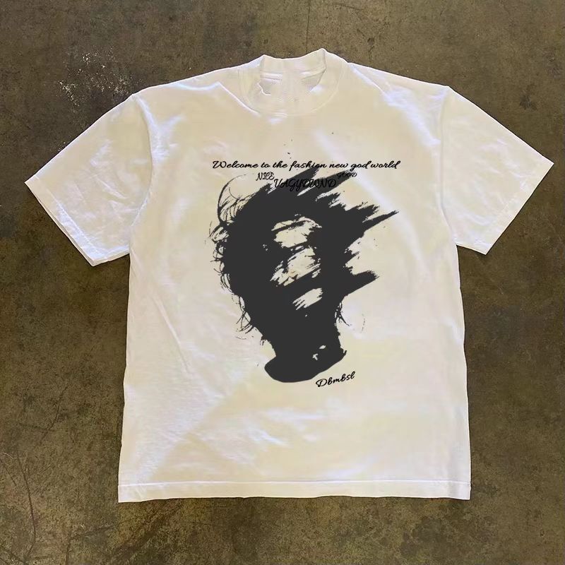 Vintage Hip Hop Retro Creative Print Loose Short Sleeve T-Shirt Size US M / EU 48-50 / 2 - 1 Thumbnail