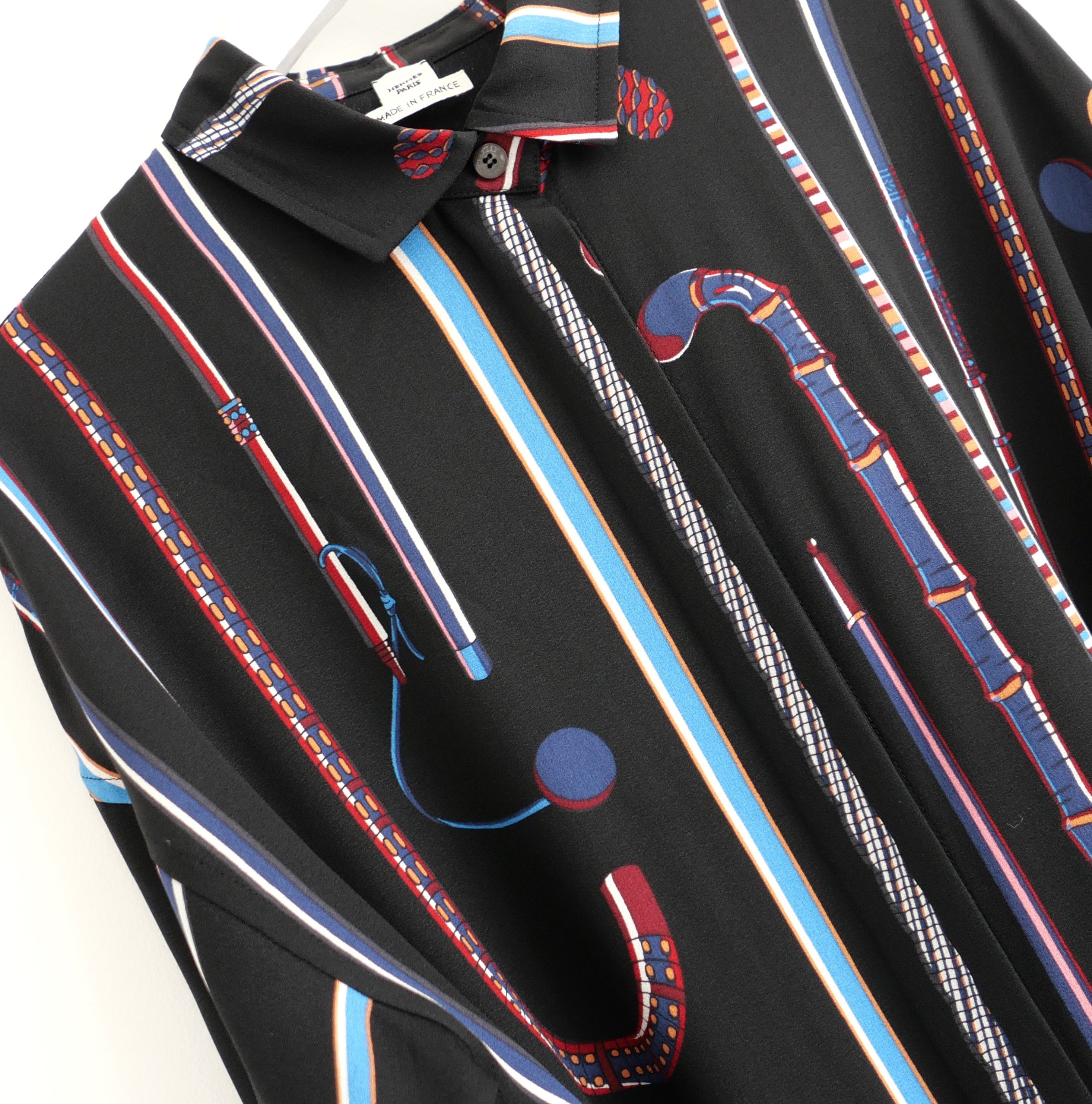 Hermes Hermes Fall 2012 Les Cannes Print Twillaine Silk Shirt Dress Size XS / US 0-2 / IT 36-38 - 2 Thumbnail