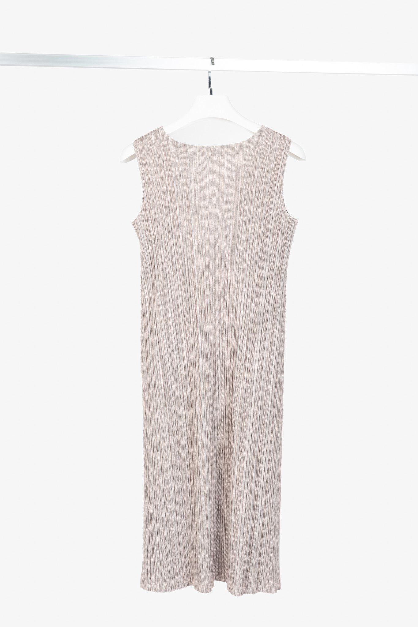 Pleats Please Issey Miyake Pleats Please Issey Miyake Herringbone-Print Midi Dress Size M / US 6-8 / IT 42-44 - 2 Thumbnail