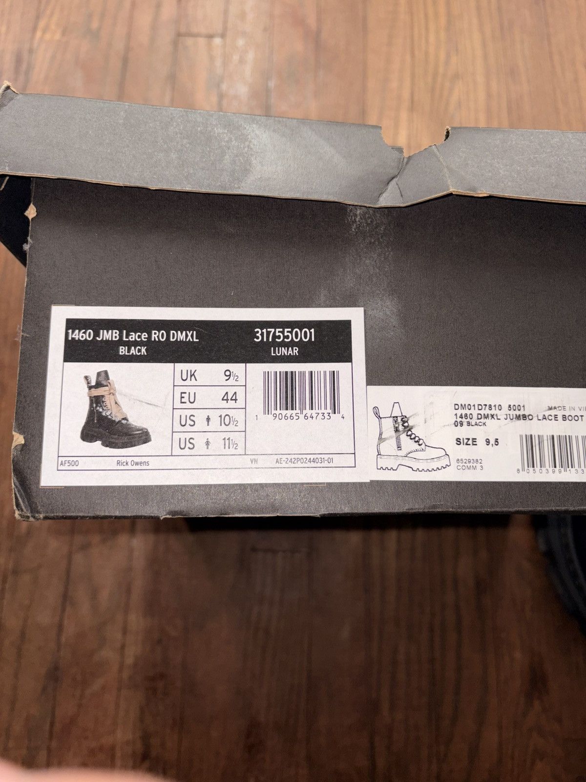 Dr. Martens × Rick Owens 1460 JMB Lace RO DMXL Size US 10.5 / EU 43-44 - 5 Thumbnail
