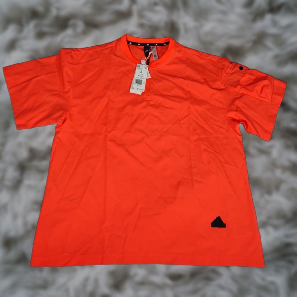 Adidas ADIDAS T-Shirt City Escape 1/4 Zip Mens S Orange Oversized 2020s Logo Pinhole Defect Mens Size US S / EU 44-46 / 1 - 1 Thumbnail