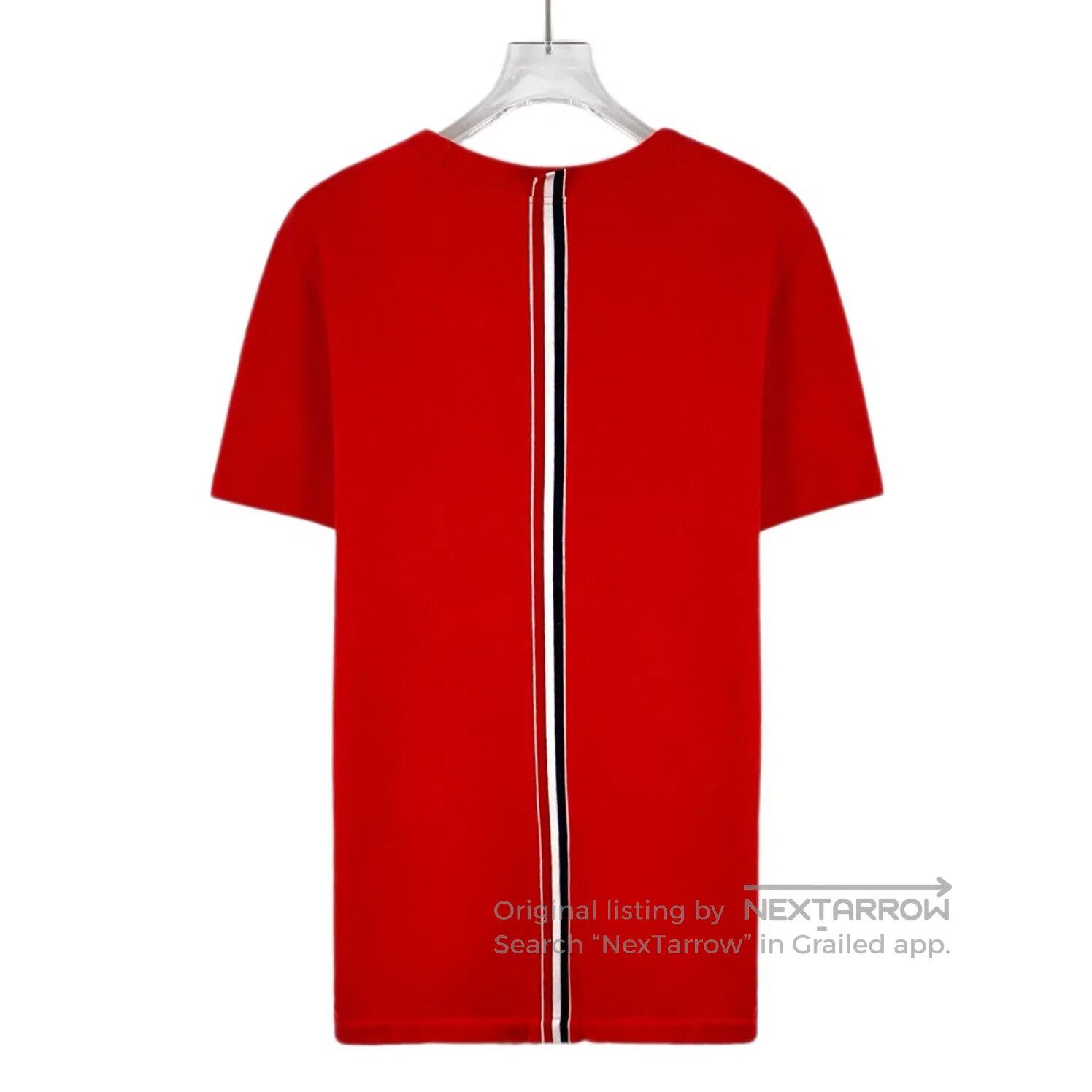 Thom Browne Thom Browne Red Striped Cotton Crew Neck Short Sleeve T-Sh Size US XS / EU 42 / 0 - 2 Thumbnail