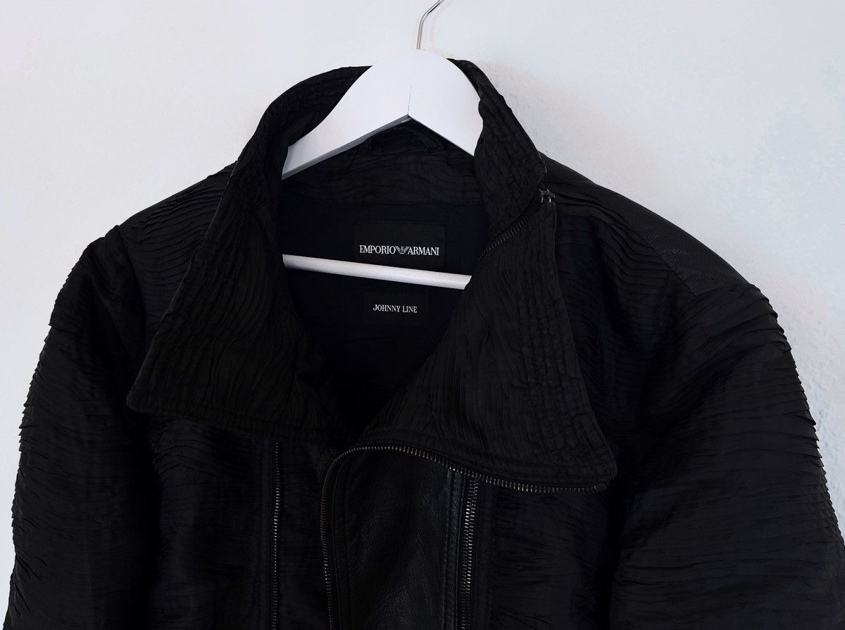 Armani × Emporio Armani × Giorgio Armani SS2011 Emporio Armani Plisse Hybrid 2-Zip Leather Jacket Size US M / EU 48-50 / 2 - 7 Thumbnail