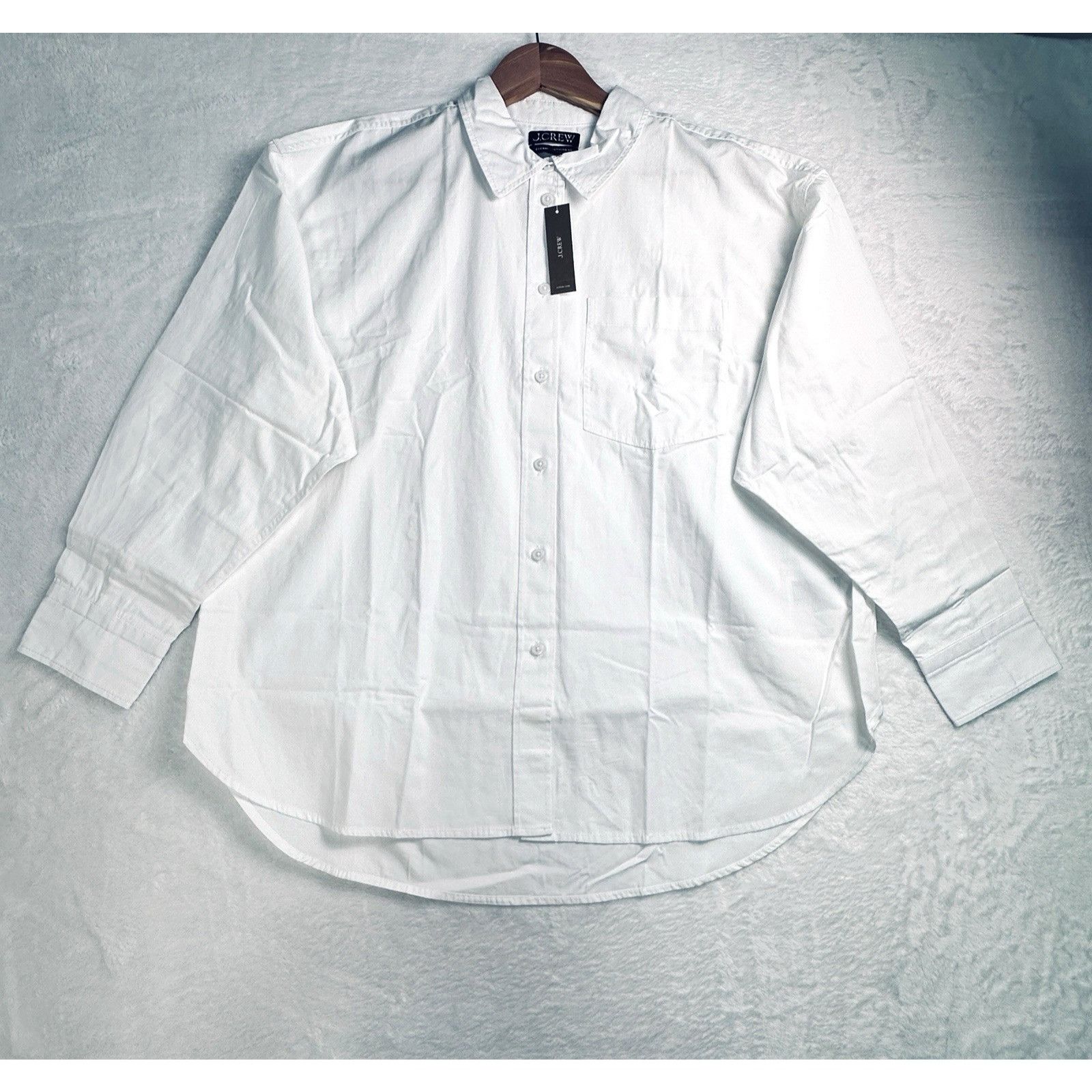 J.Crew J.Crew Petite Étienne oversized shirt L lightweight Oxford Size L / US 10 / IT 46 - 3 Thumbnail
