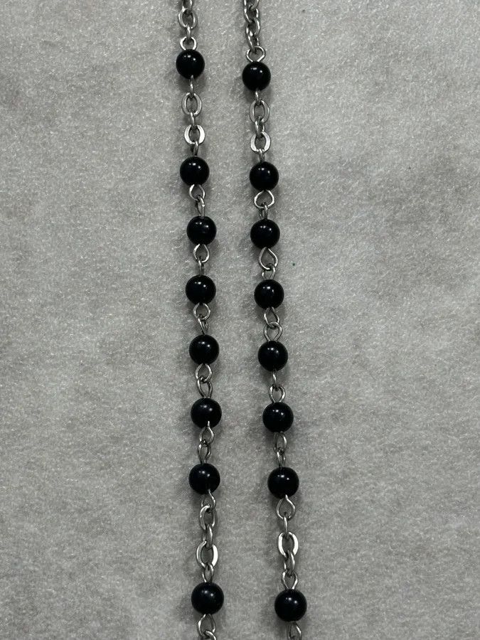 Dolce & Gabbana 2000s Dolce & Gabbana Black Rosary Cross Necklace Size ONE SIZE - 5 Thumbnail