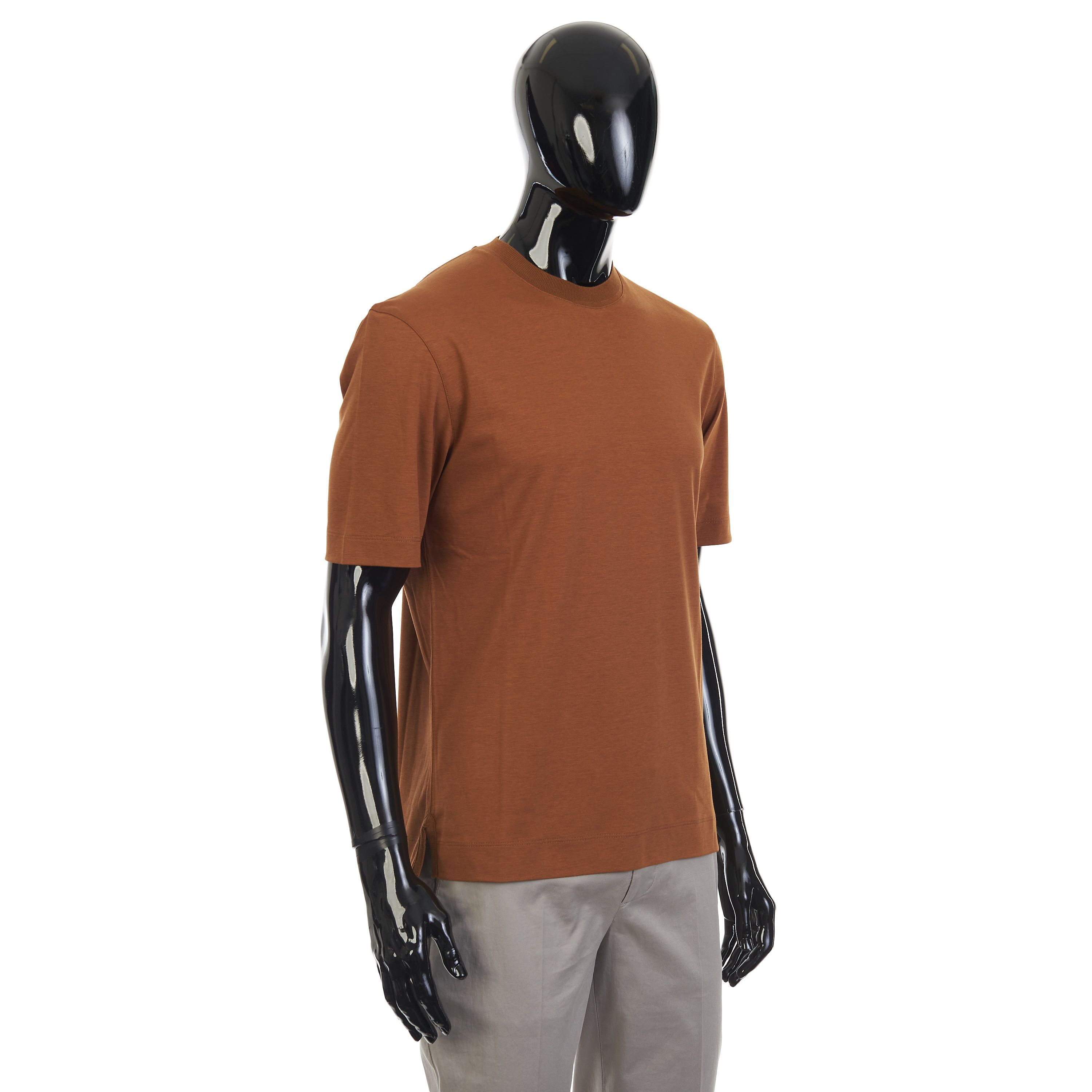 Ermenegildo Zegna Dark Foliage Silk & Cotton Crewneck Tshirt Size 52 Size US L / EU 52-54 / 3 - 8 Thumbnail