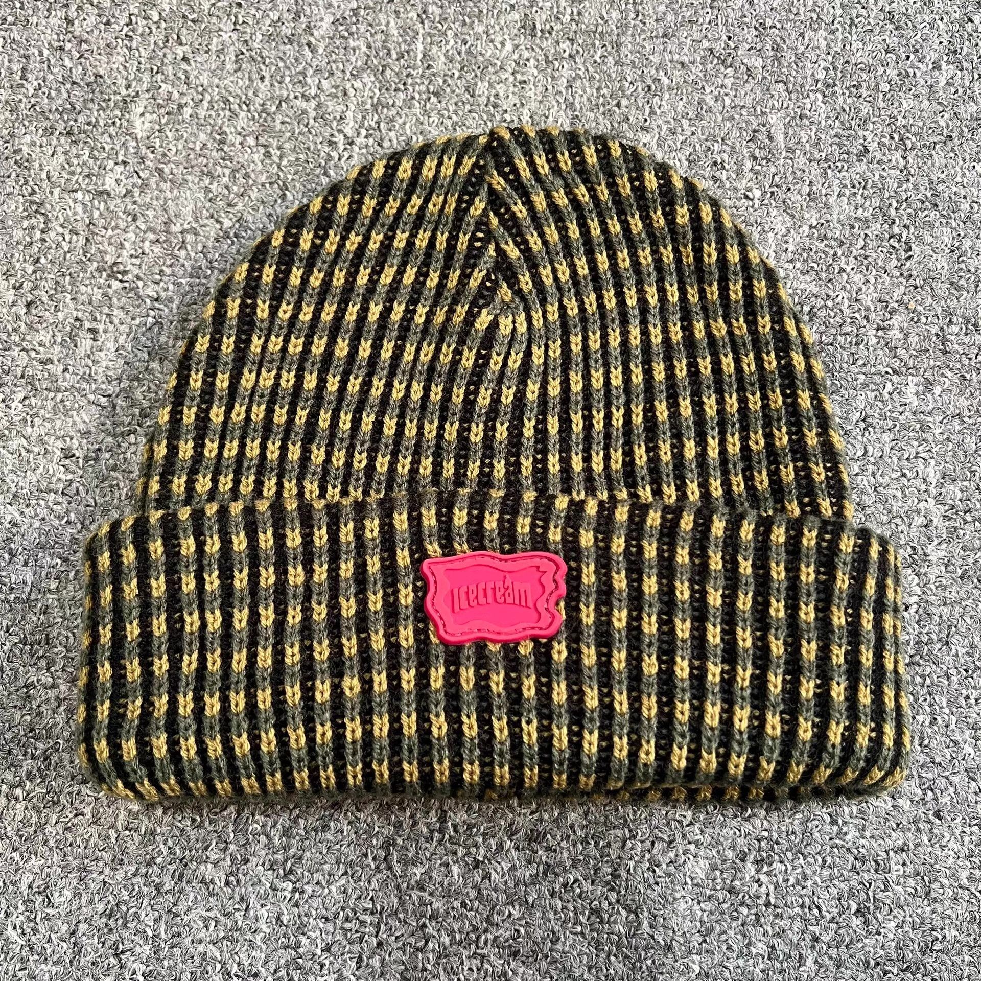 Billionaire Boys Club BBC ICECREAM speckled IC rubber patch knit beanie Q7 Size ONE SIZE - 6 Thumbnail