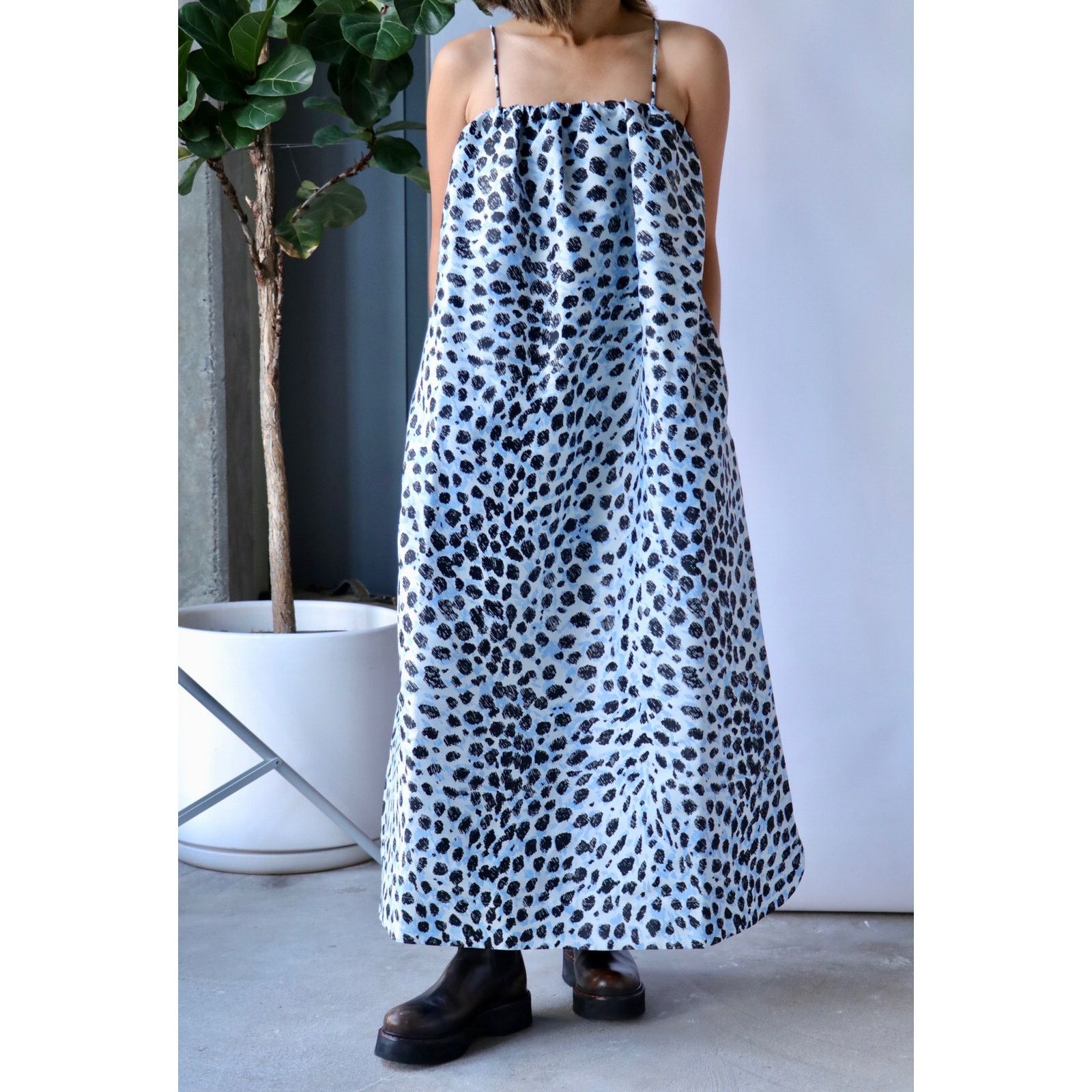 Ganni GANNI Jacquard Midi Dress Egret blue size 38 / M / US 6 NWT Size M / US 6-8 / IT 42-44 - 1 Thumbnail