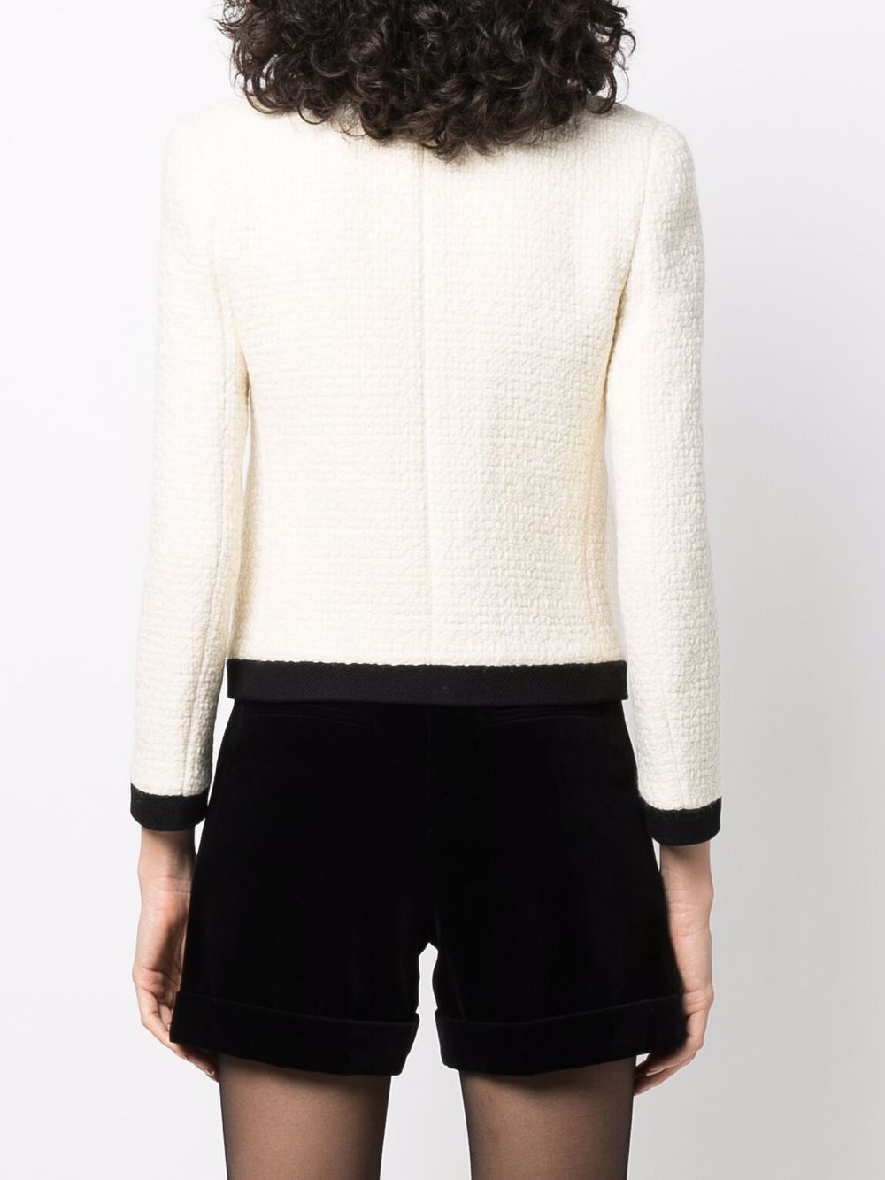 Saint Laurent Paris o1bcso1str1124 Short Jacket In Tweed in Neutral Size XS / US 0-2 / IT 36-38 - 5 Thumbnail